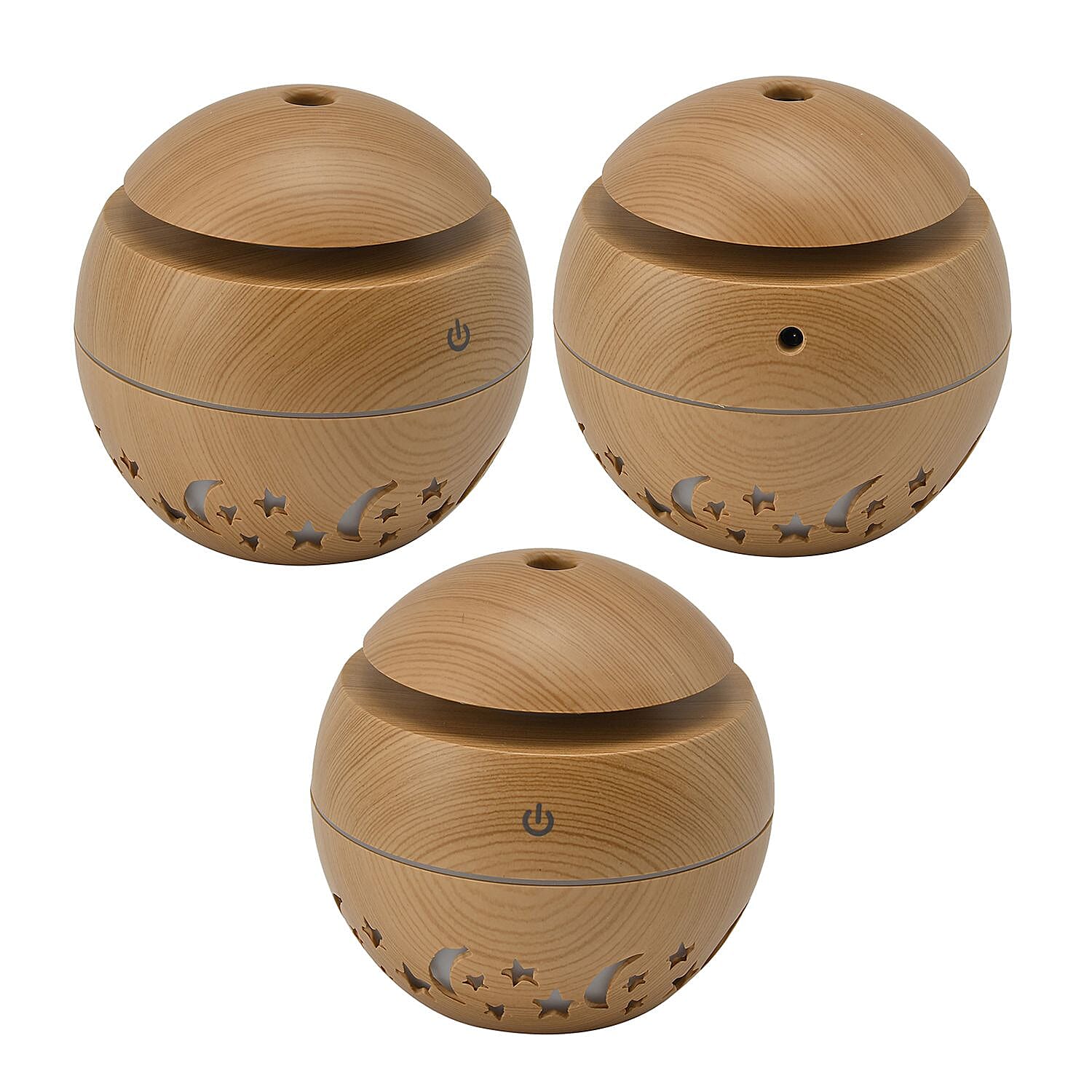 Ultrasonic Aroma Humidifier with LED Light (Size 10x9 cm) - Light Brown