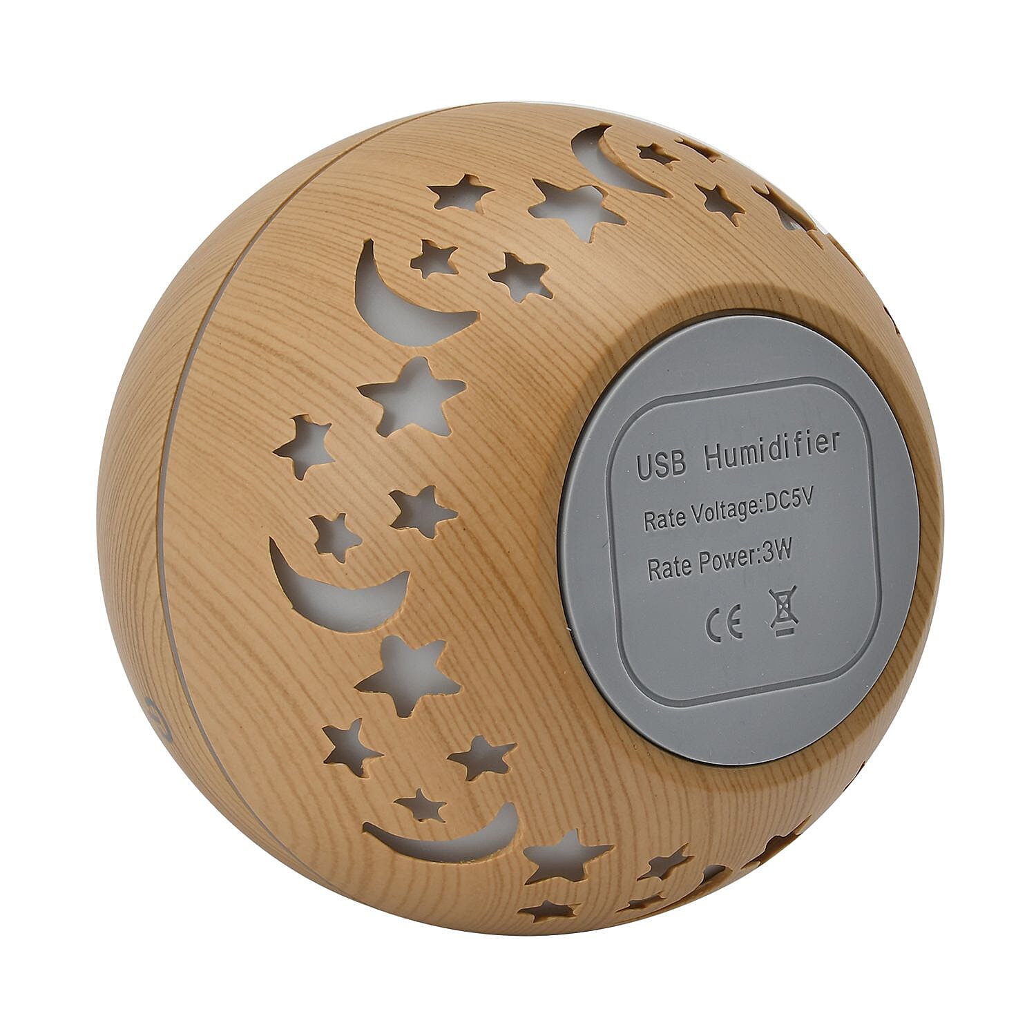 Ultrasonic Aroma Humidifier with LED Light (Size 10x9 cm) - Light Brown