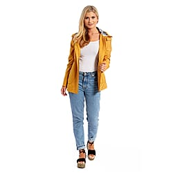 Betty Kay - Ladies Hooded Lightweight Woven Jacket (Size 12) - Mustard