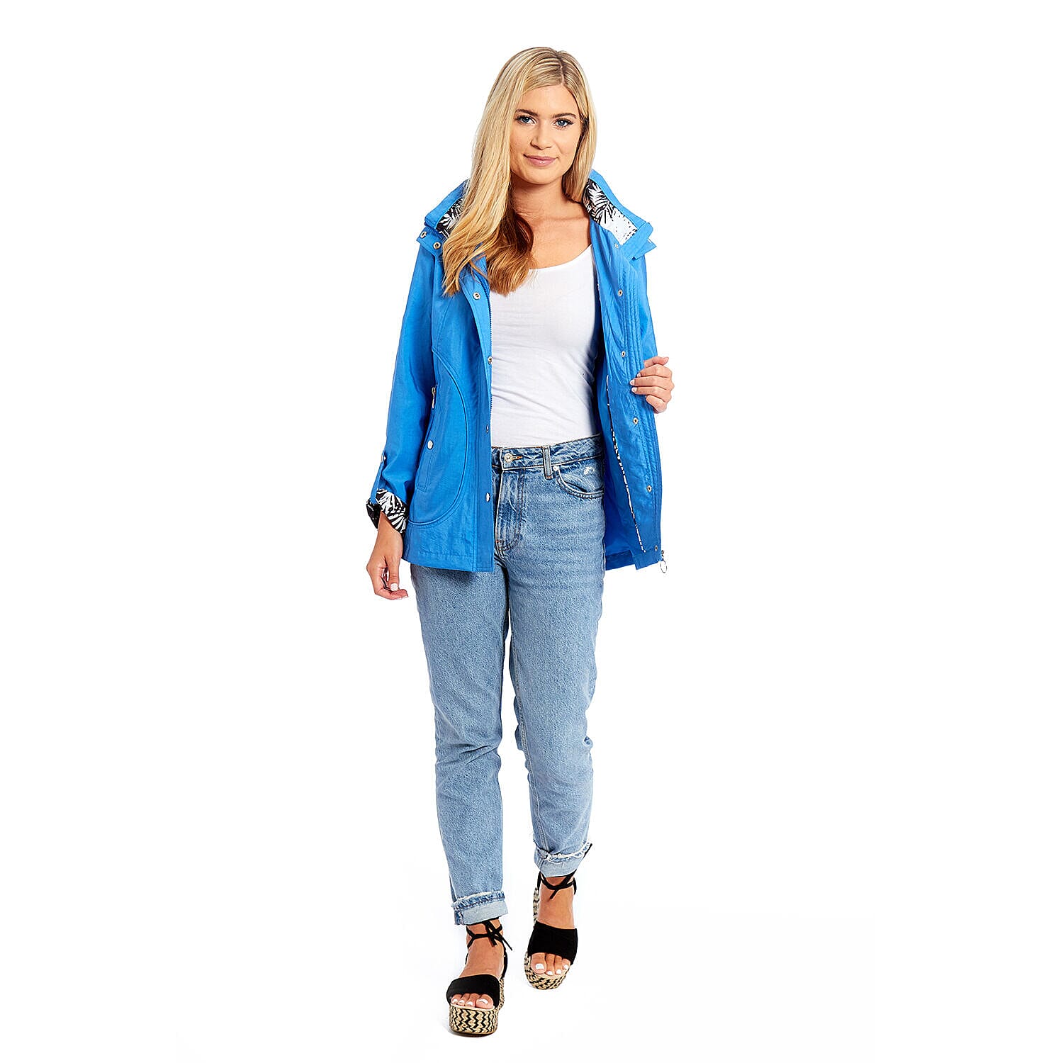 Betty Kay - Ladies Hooded Lightweight Woven Jacket (Size 12) - Mustard