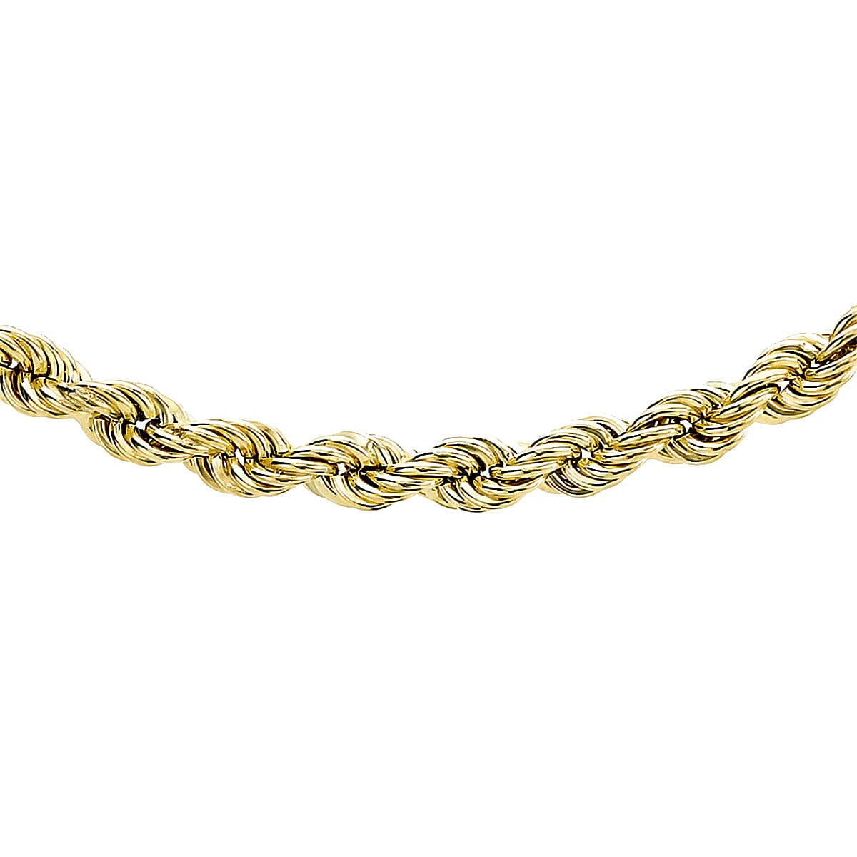 9K Yellow Gold Rope Necklace (Size - 18) with Spring Ring Clasp, Gold Wt. 4.90 Gms