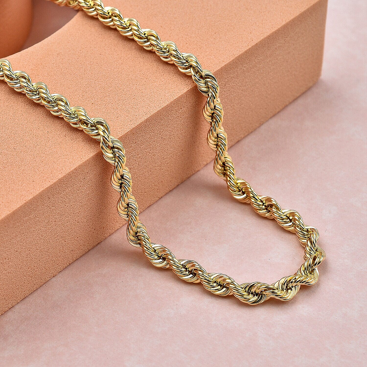 9K Yellow Gold Rope Necklace (Size - 18) with Spring Ring Clasp, Gold Wt. 4.90 Gms