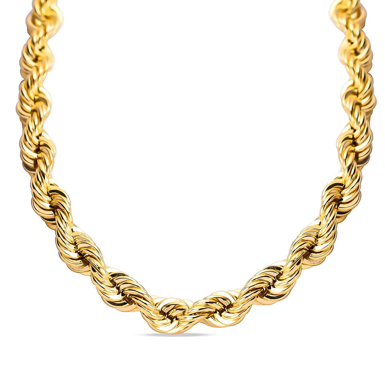 9K Yellow Gold Rope Necklace (Size - 18) with Spring Ring Clasp, Gold Wt. 4.90 Gms