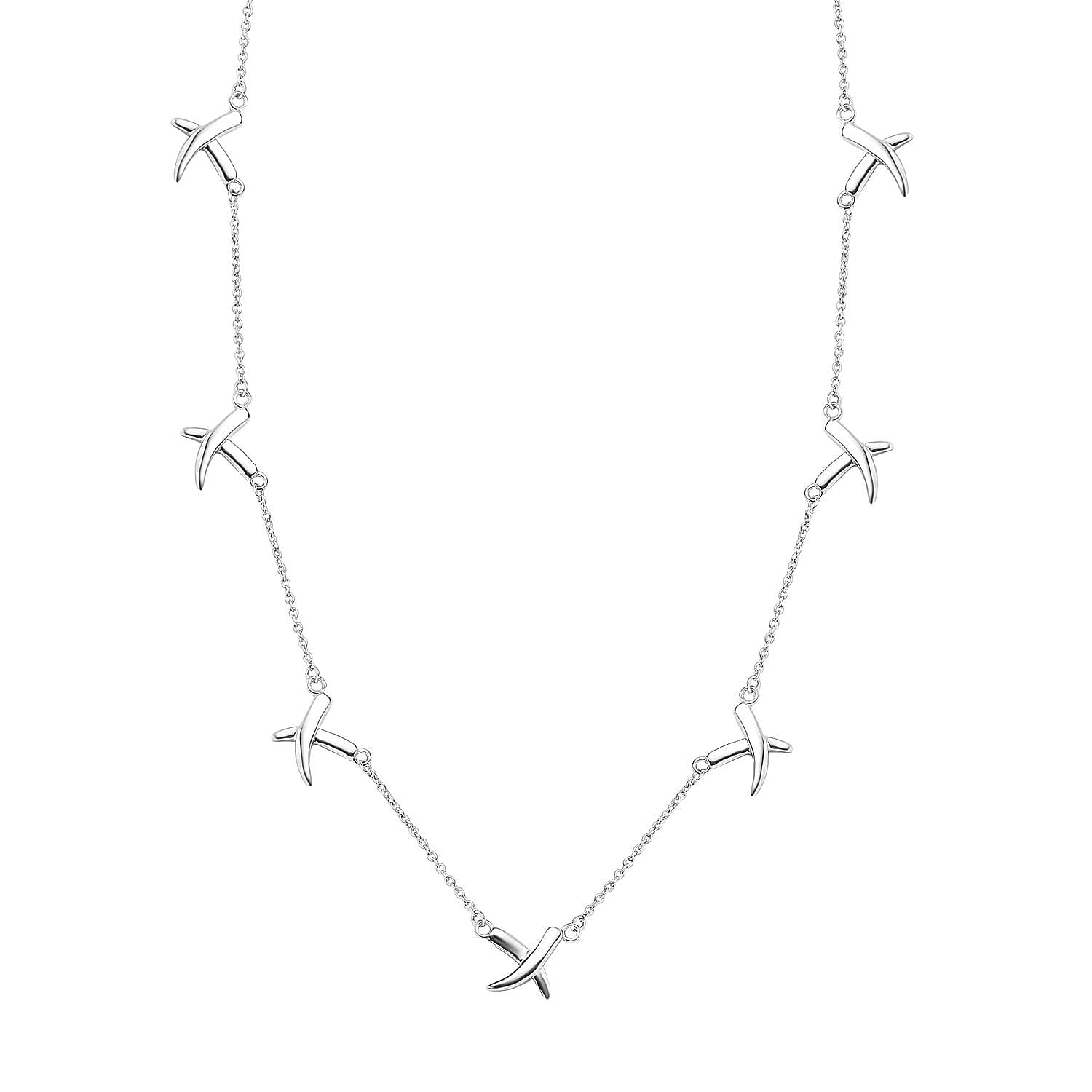 Rachel Galley - Rhodium Overlay Sterling Silver Fancy Necklace (Size - 20)