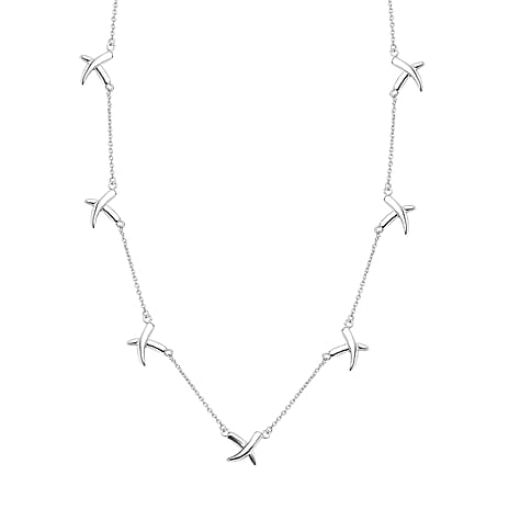 Rachel Galley - Rhodium Overlay Sterling Silver Fancy Necklace (Size - 20)