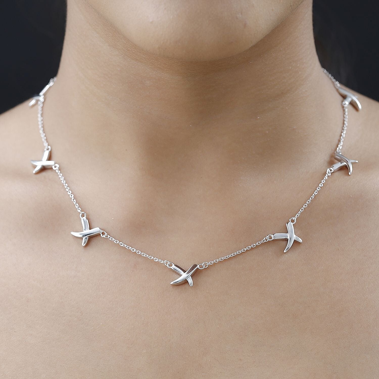 Rachel Galley - Rhodium Overlay Sterling Silver Fancy Necklace (Size - 20)