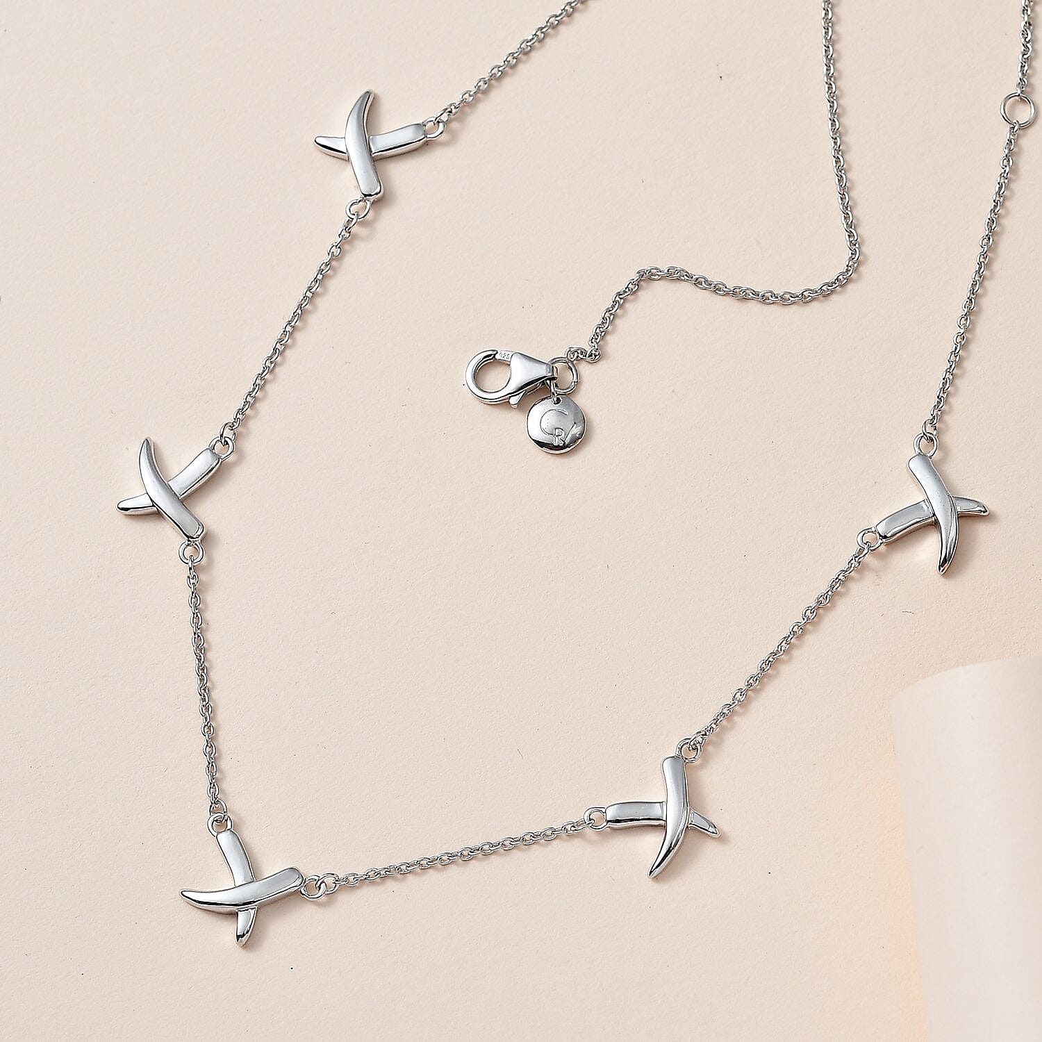 Rachel Galley - Rhodium Overlay Sterling Silver Fancy Necklace (Size - 20)