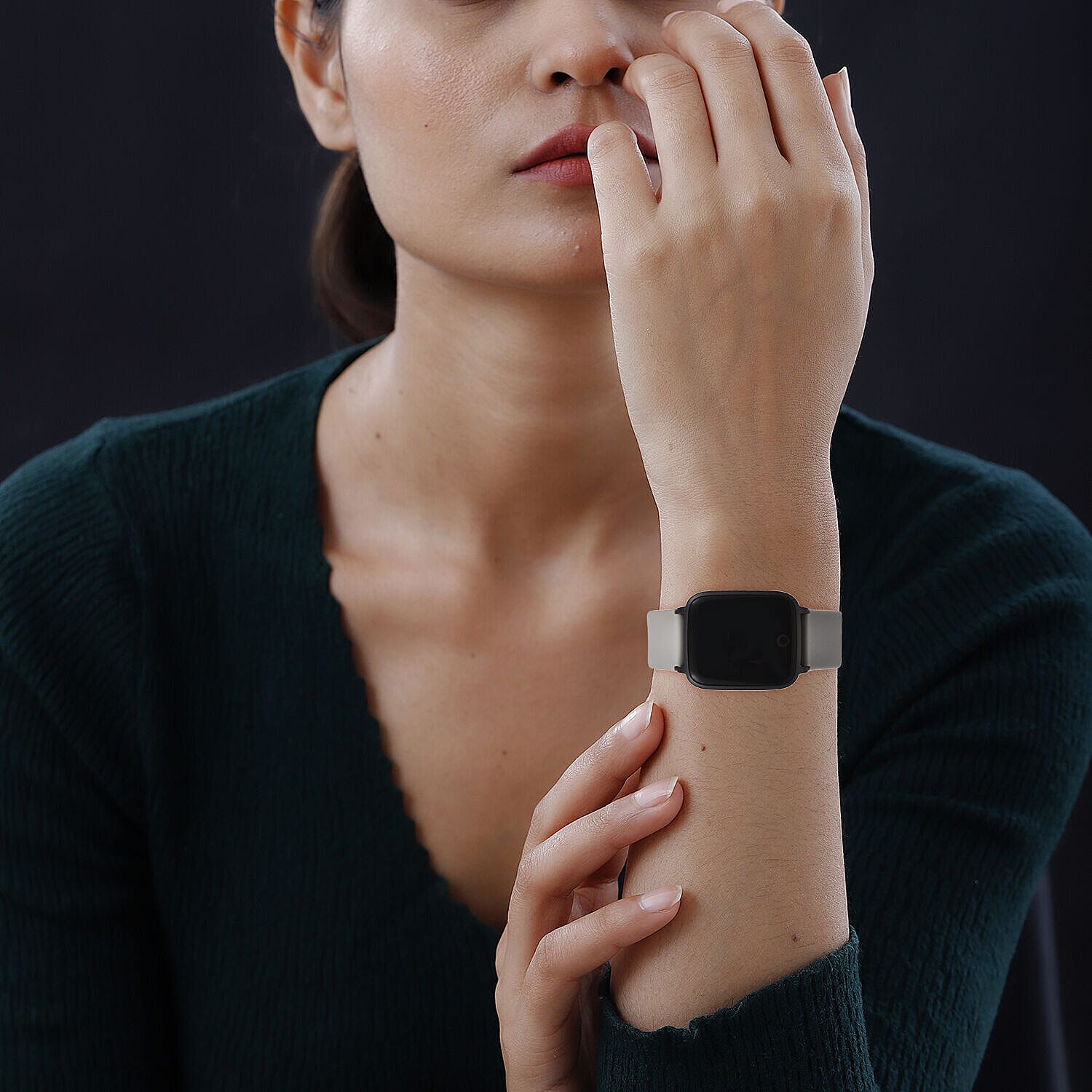 IP68 Water Proof Smart Watch with Touch Control, Heart Rate Monitor, Step Counter, Sleep Monitor, Calorie counter, Call and Message Notification, Sports and Relax Mode, for Android and IOS - Grey