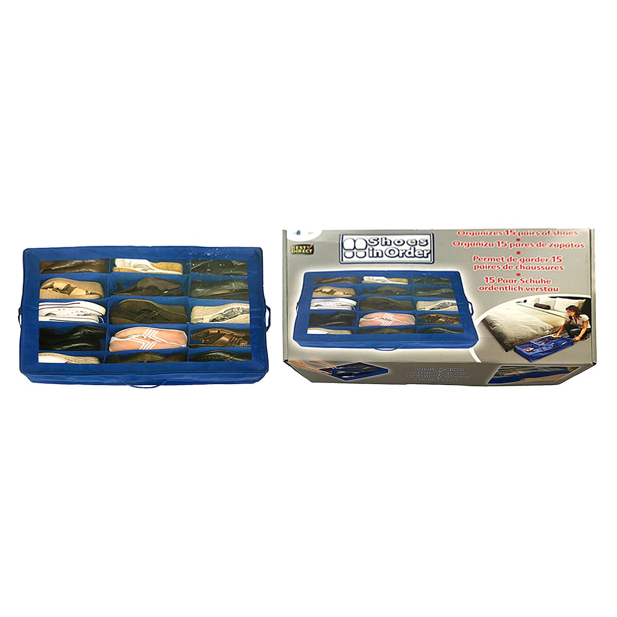 Shoe Organiser (Size 88x58x15 cm) - Blue