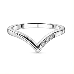 Diamond Wishbone Ring in Sterling Silver 0.051 Ct