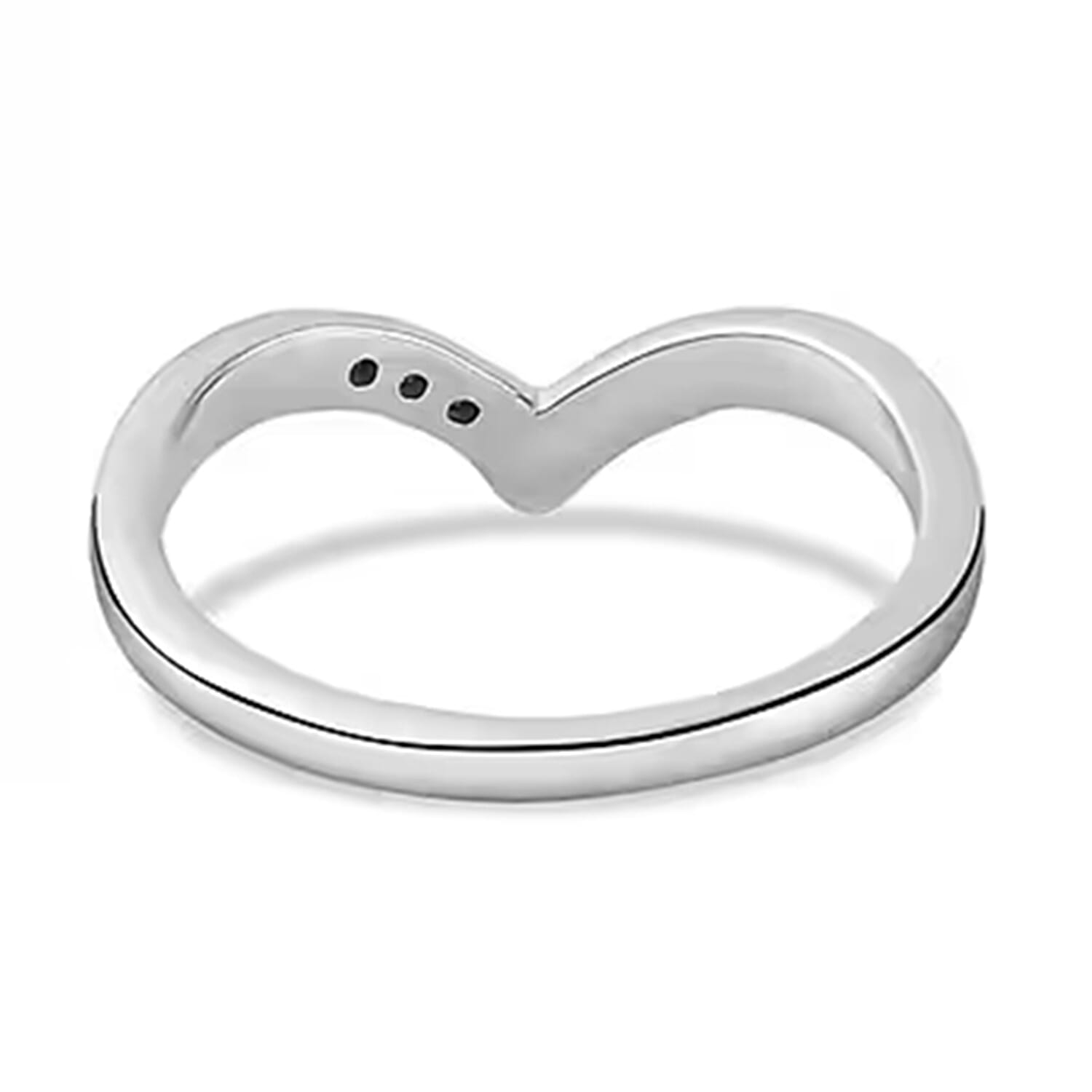 Diamond Wishbone Ring in Sterling Silver 0.051 Ct