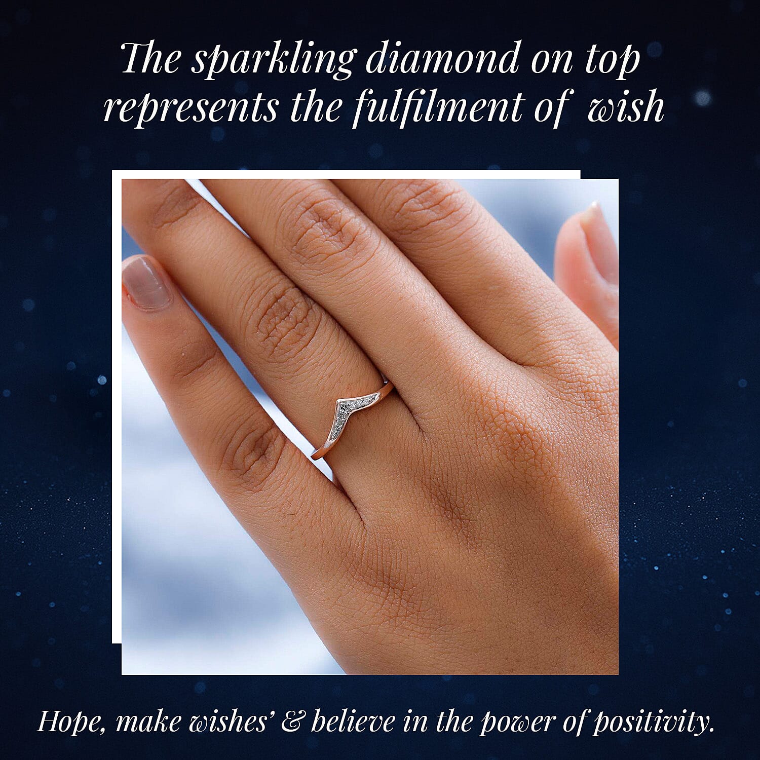 Diamond Wishbone Ring in Sterling Silver