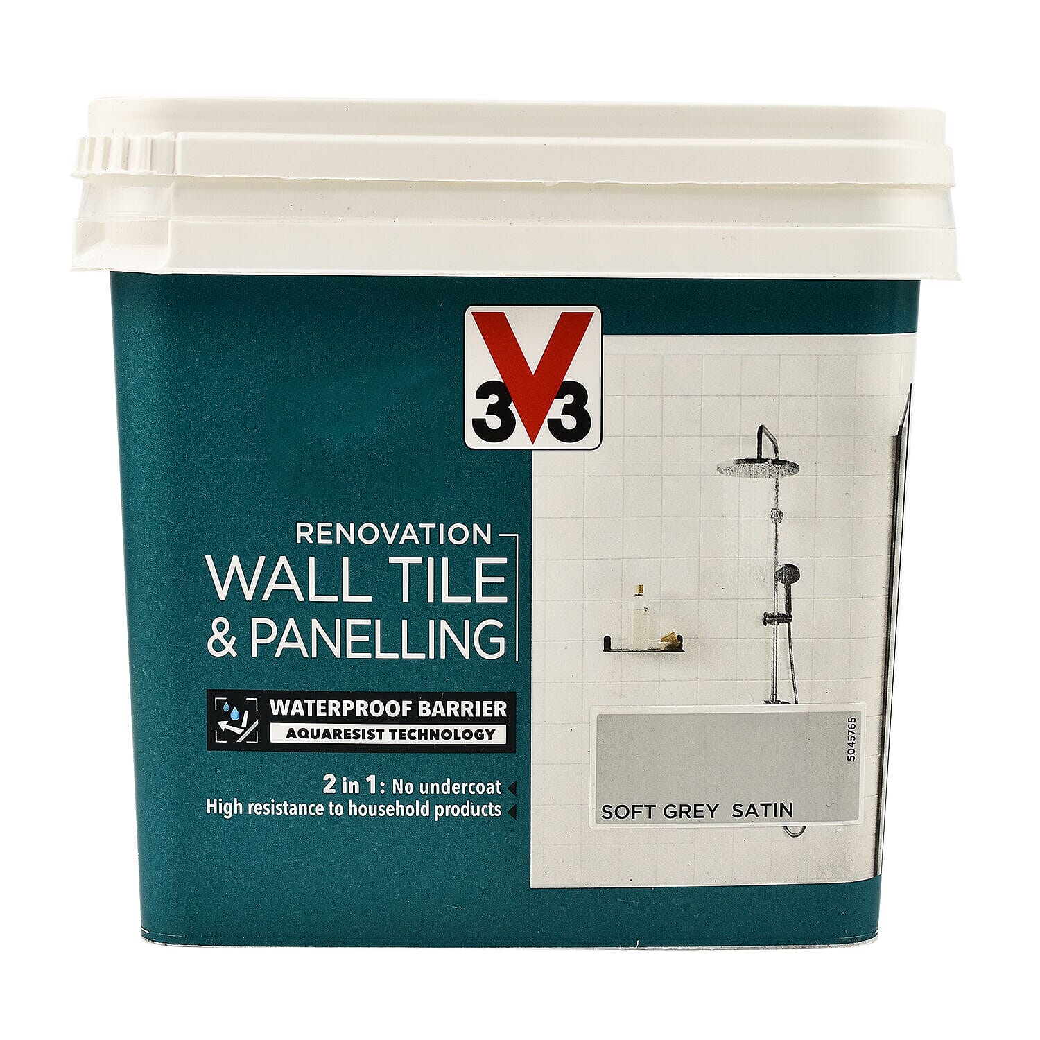 V33 Renovation Wall Tiling & Panelling Paint Satin Finish - 750ml - Soft Grey