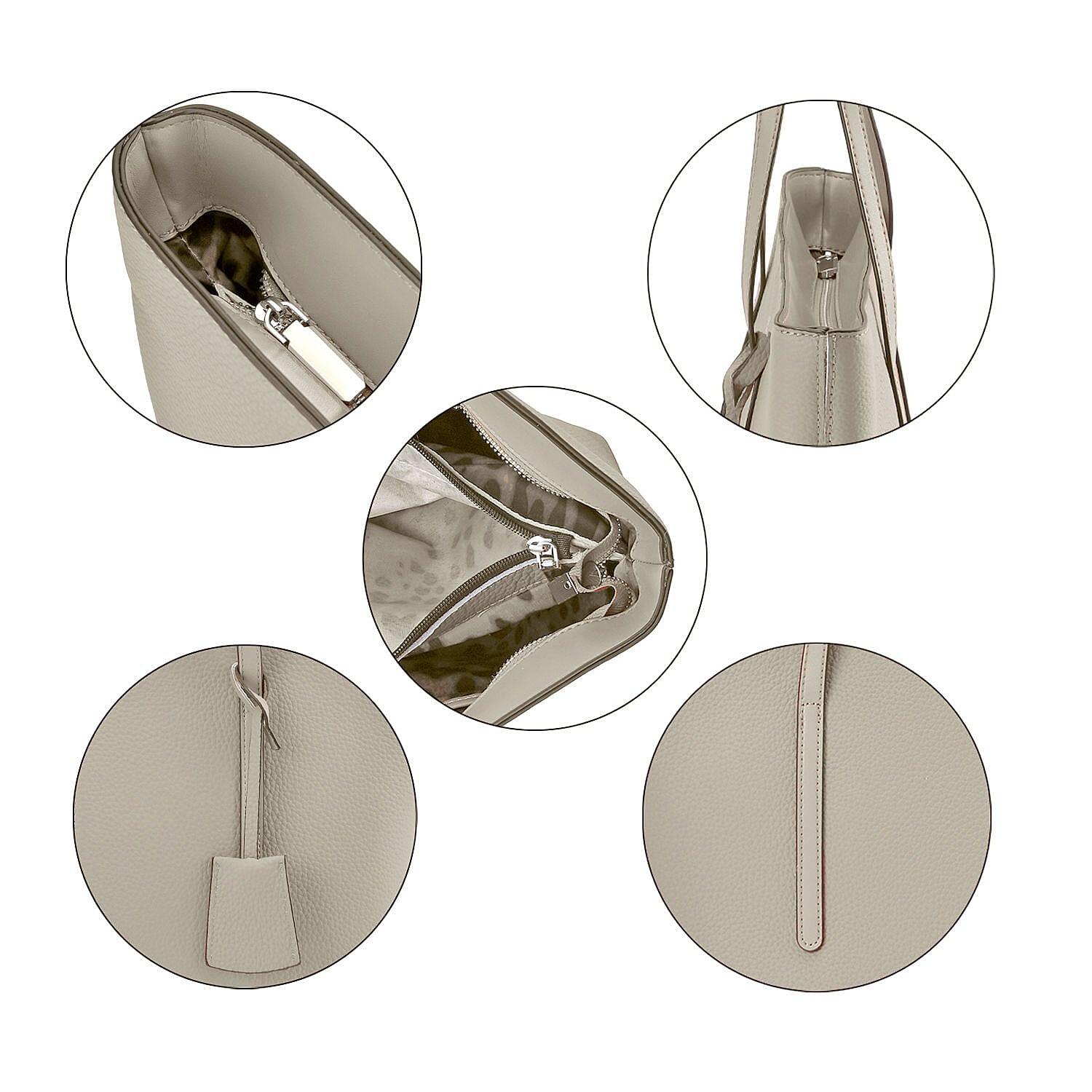 Rome Closeout -Genuine Leather Solid Tote Bag - White