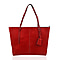 Genuine Leather Solid Tote Bag (Size 43x30x13 cm) - Peach