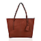 Genuine Leather Solid Tote Bag (Size 43x30x13 cm) - Peach