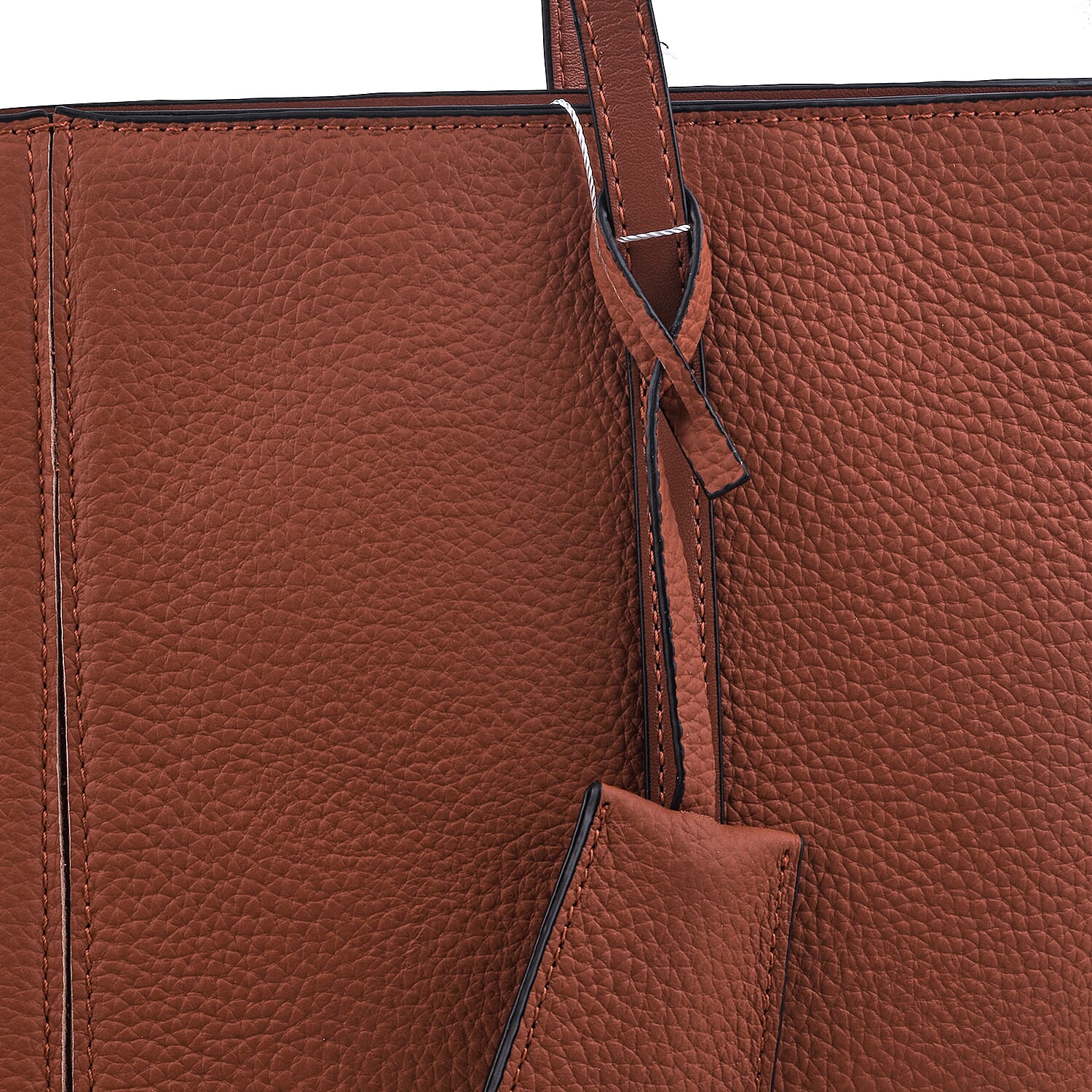 Genuine Leather Solid Tote Bag - Dusky Pink