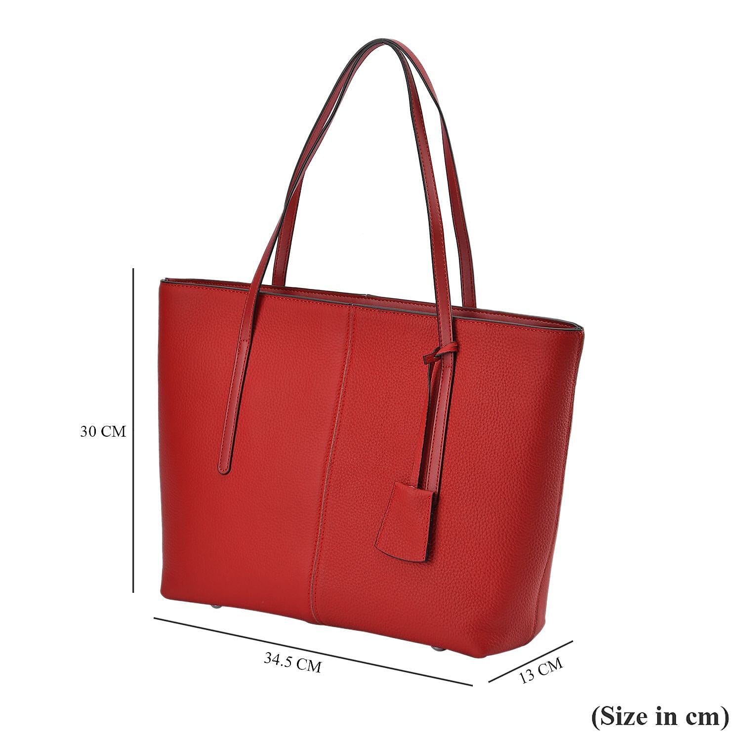 Genuine Leather Solid Tote Bag - Dusky Pink