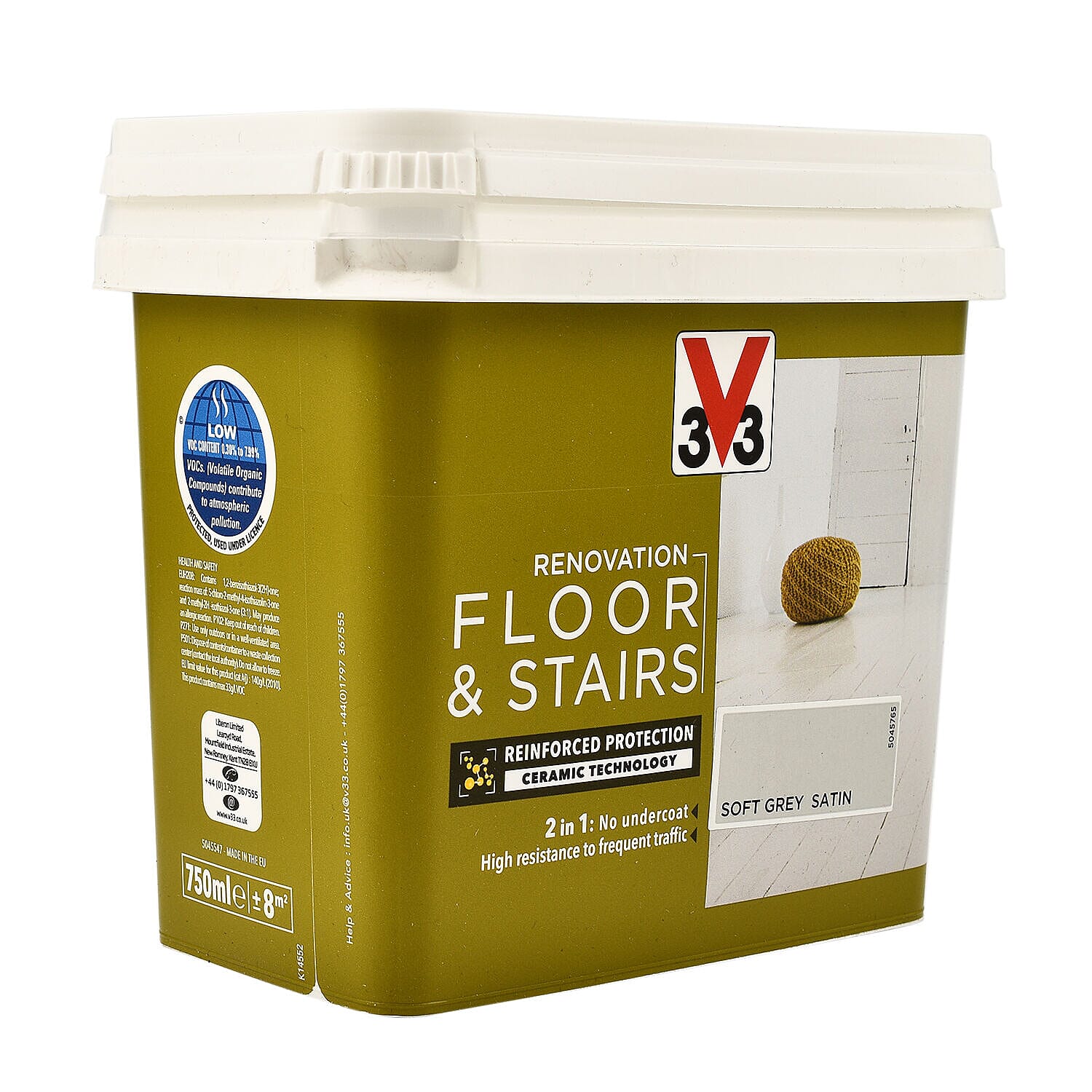 V33 - Renovation Floor and Stairs Paint Satin Finish- 750ml- Soft Grey