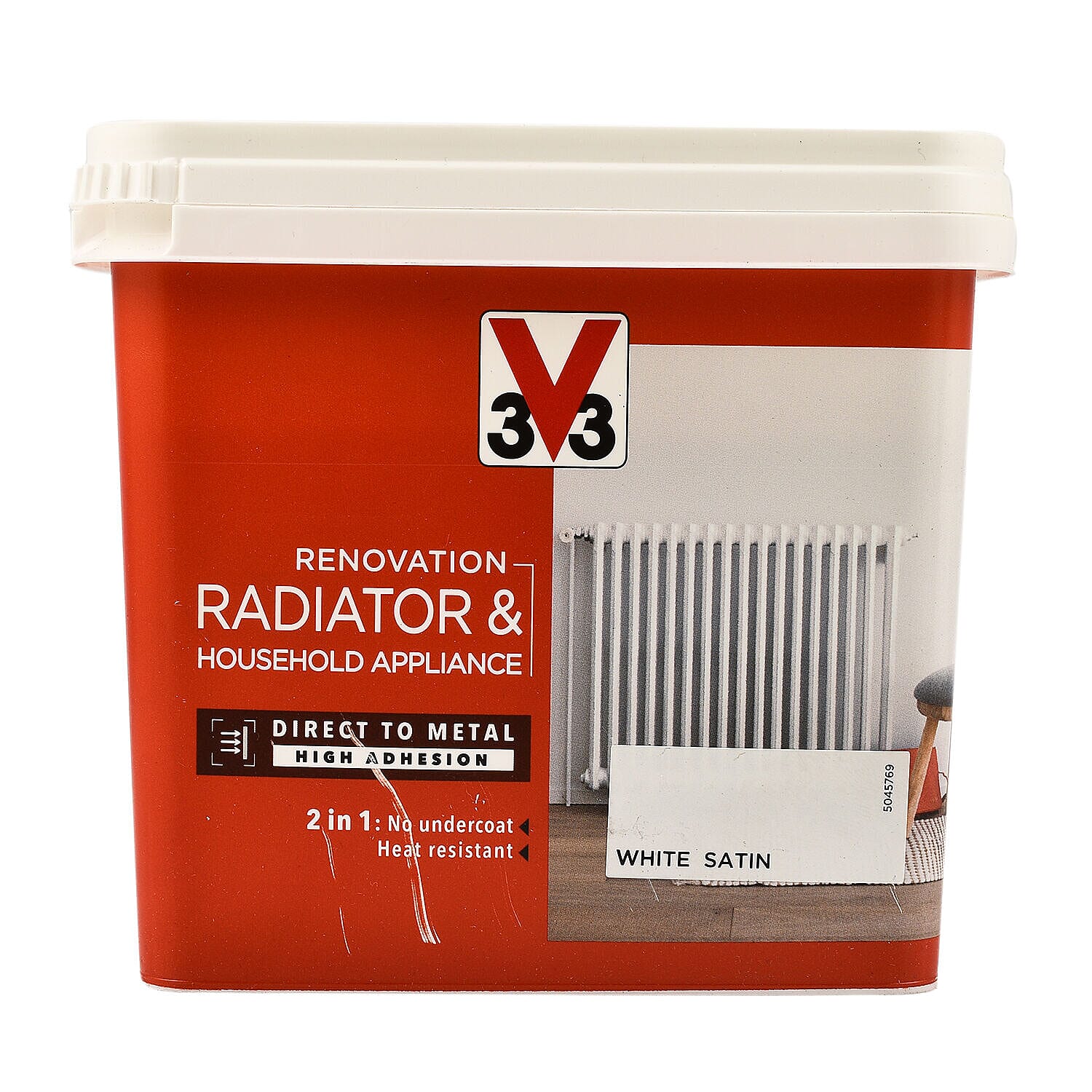 V33 Renovation Radiator & Appliances Paint Satin Finish- 750ml (White)