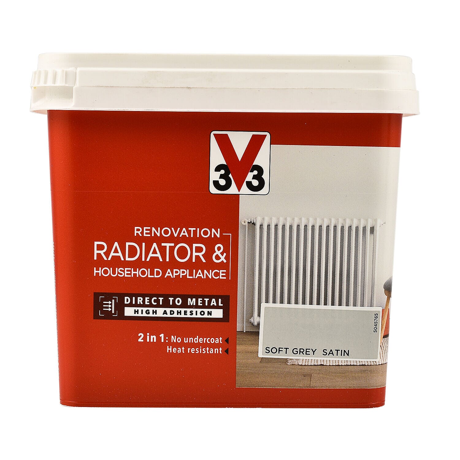 V33 Renovation Radiator & Appliances Paint Satin Finish - 750ml  Soft Grey