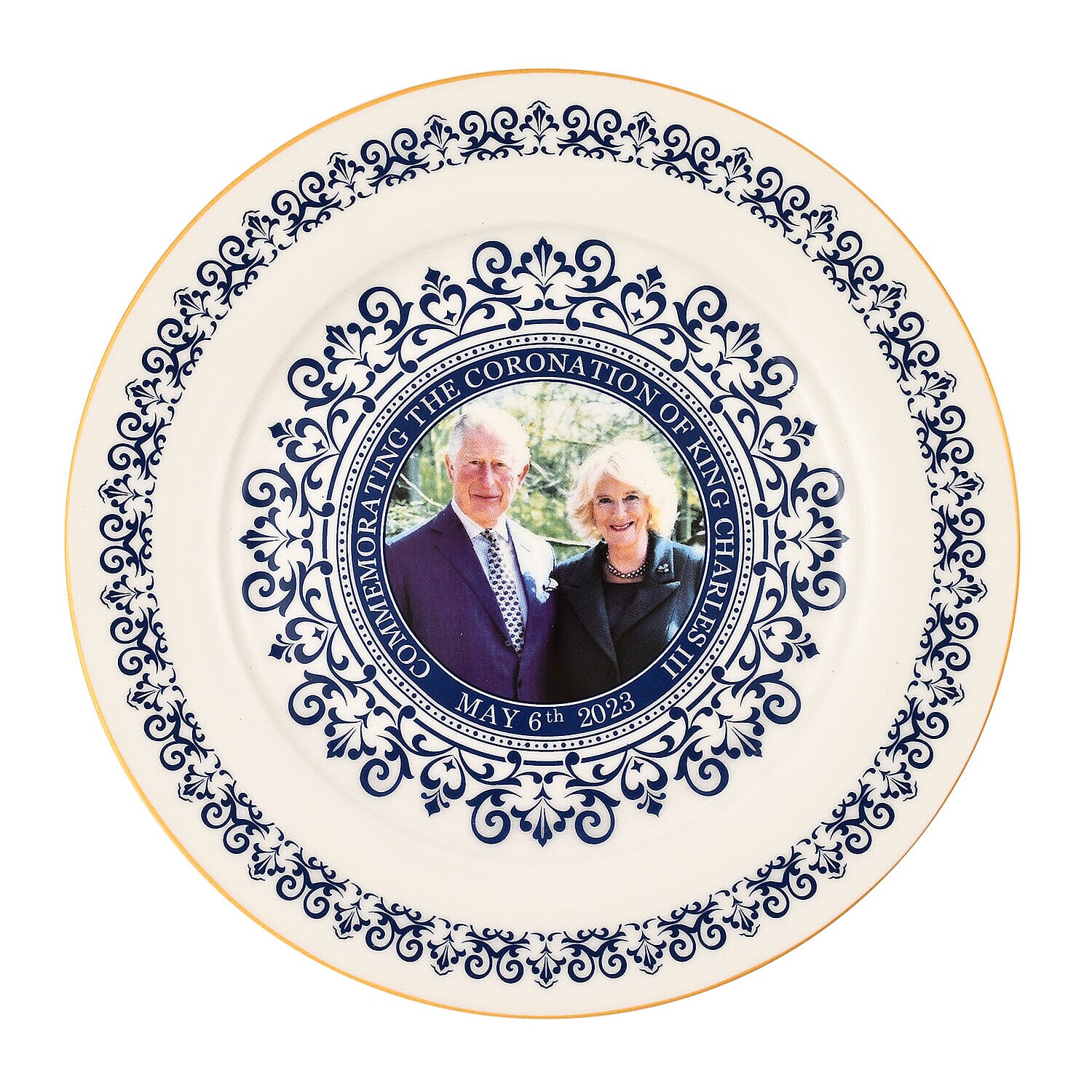 Charles & Camilla Commemorative Plate ( Diameter - 8inch) - Blue