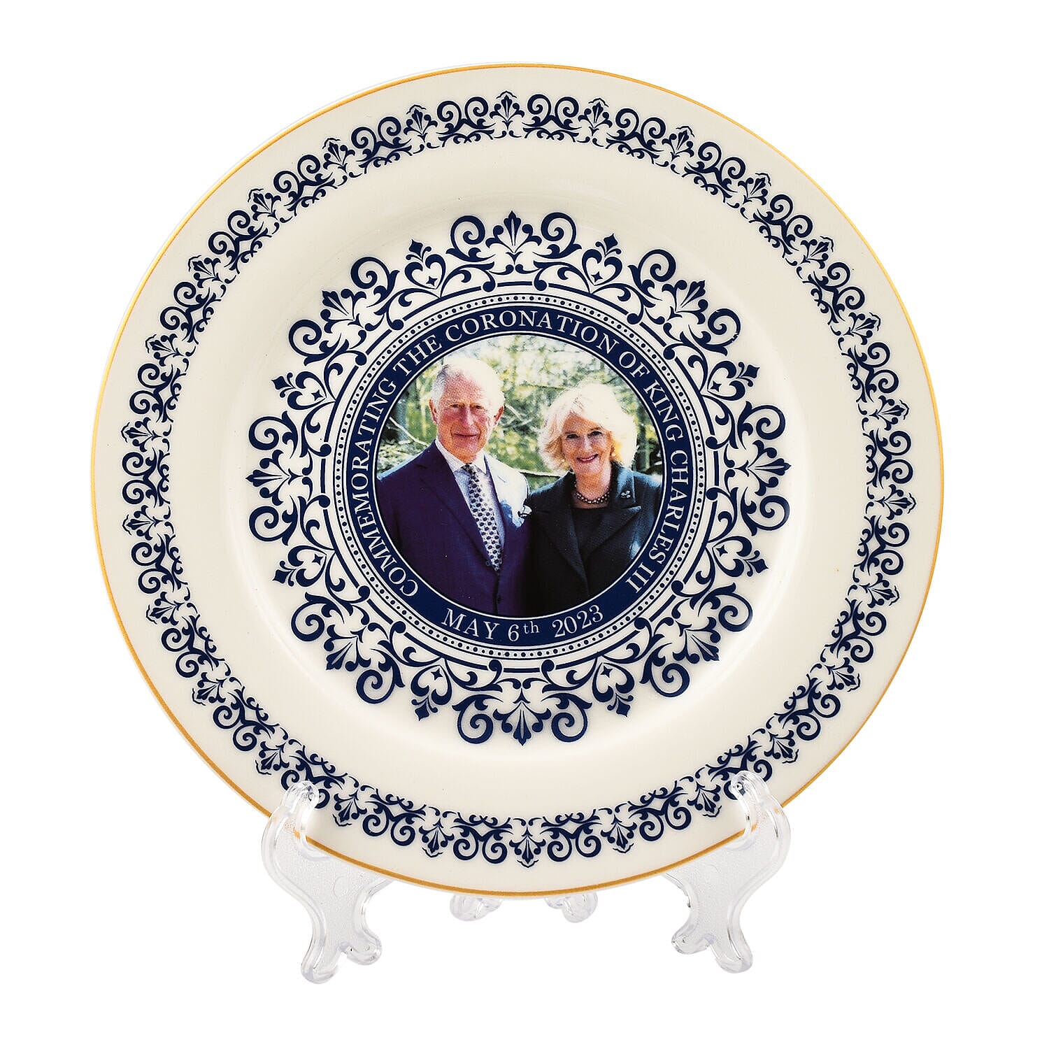 Charles & Camilla Commemorative Plate ( Diameter - 8inch) - Blue