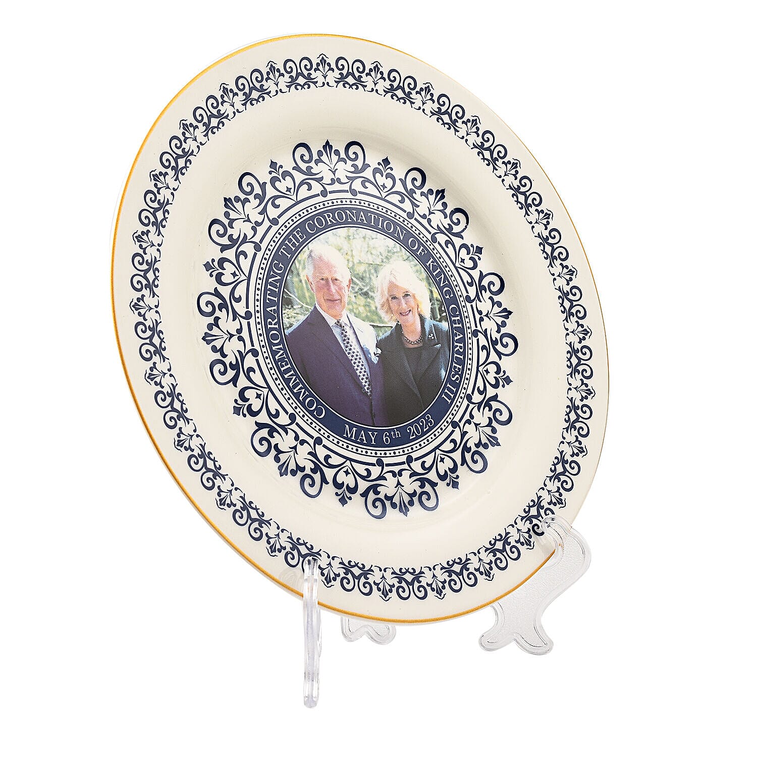 Charles & Camilla Commemorative Plate ( Diameter - 8inch) - Blue