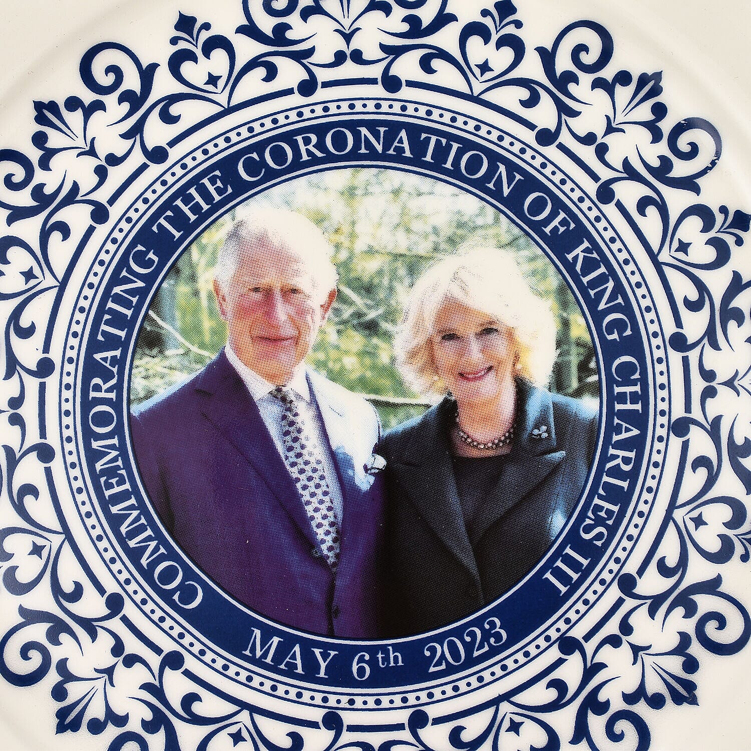 Charles & Camilla Commemorative Plate ( Diameter - 8inch) - Blue