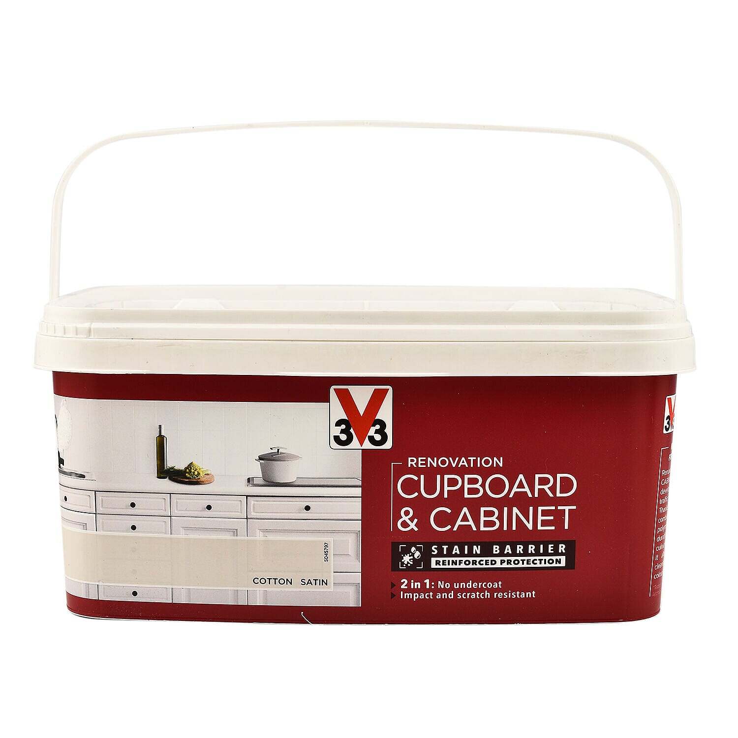 V33 Renovation Cupboard and Cabinet Paint Satin Finish- 2L (Cotton Color)