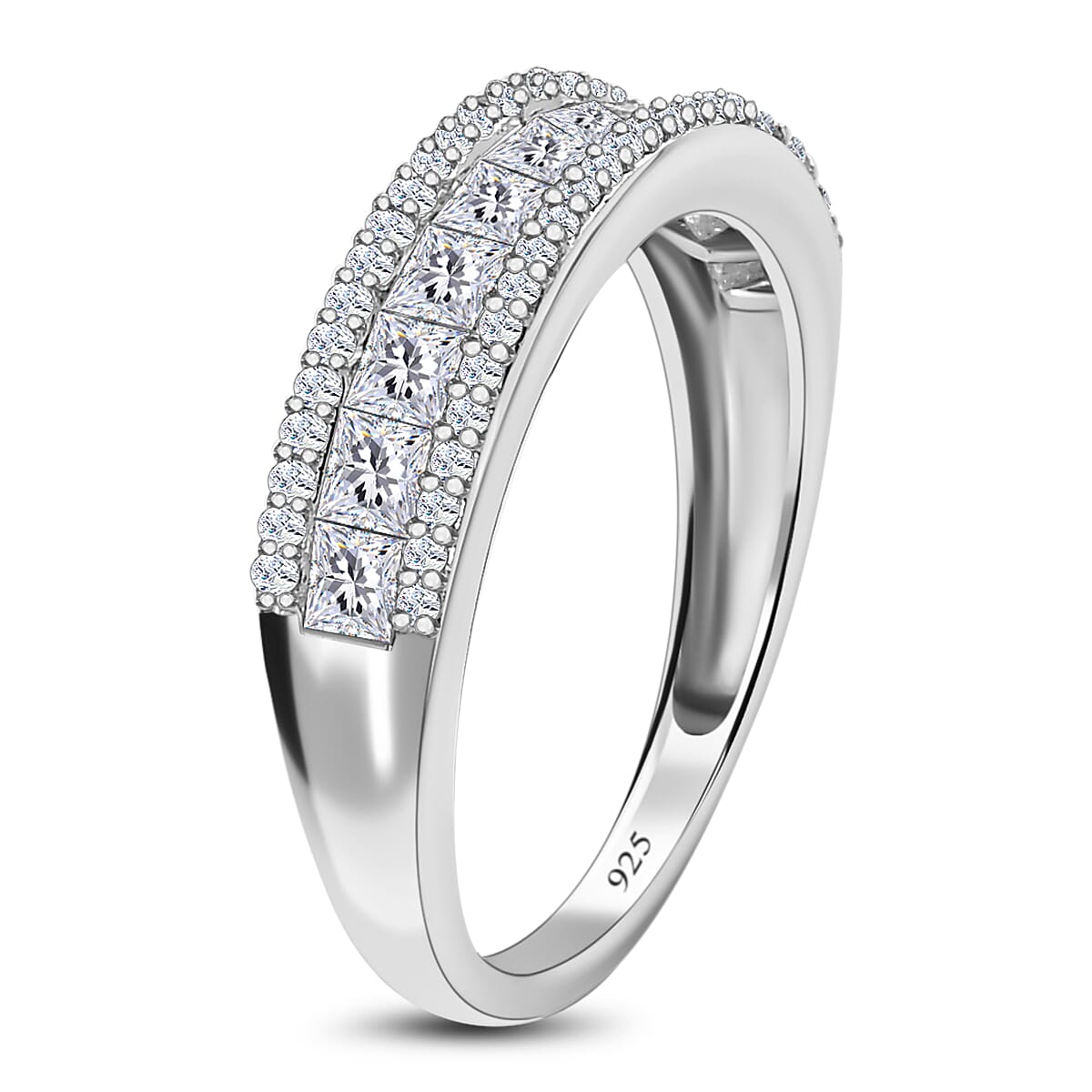 9K White Gold SGL Certified Diamond (G-H) Band Ring 1.00 Ct