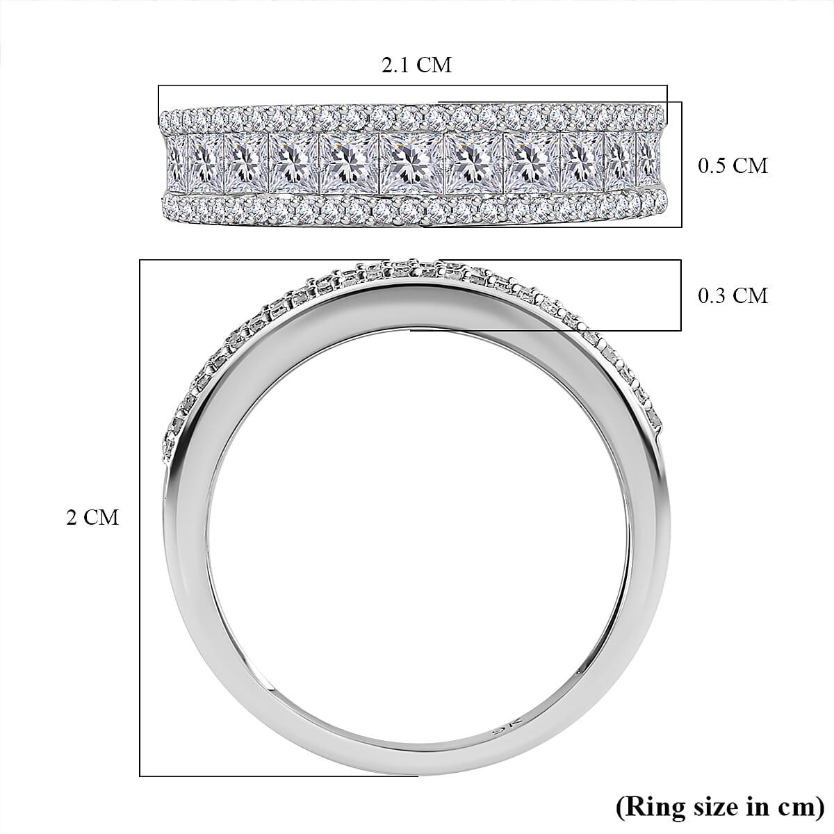 9K White Gold SGL Certified Diamond (G-H) Band Ring 1.00 Ct
