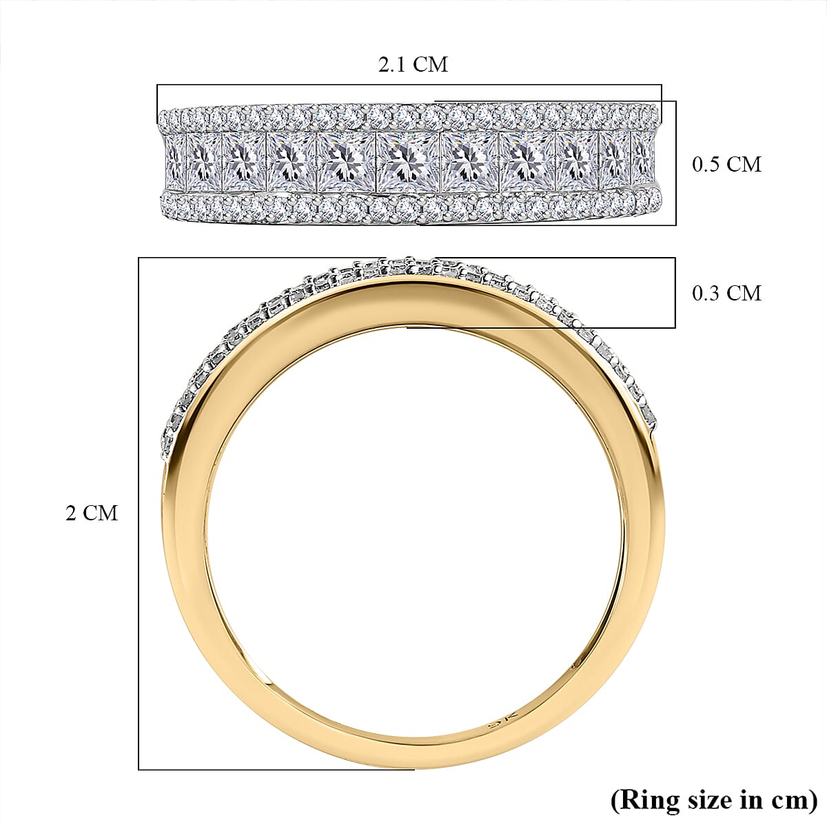9K Yellow Gold SGL Certified Diamond (G-H) Band Ring 1.00 Ct