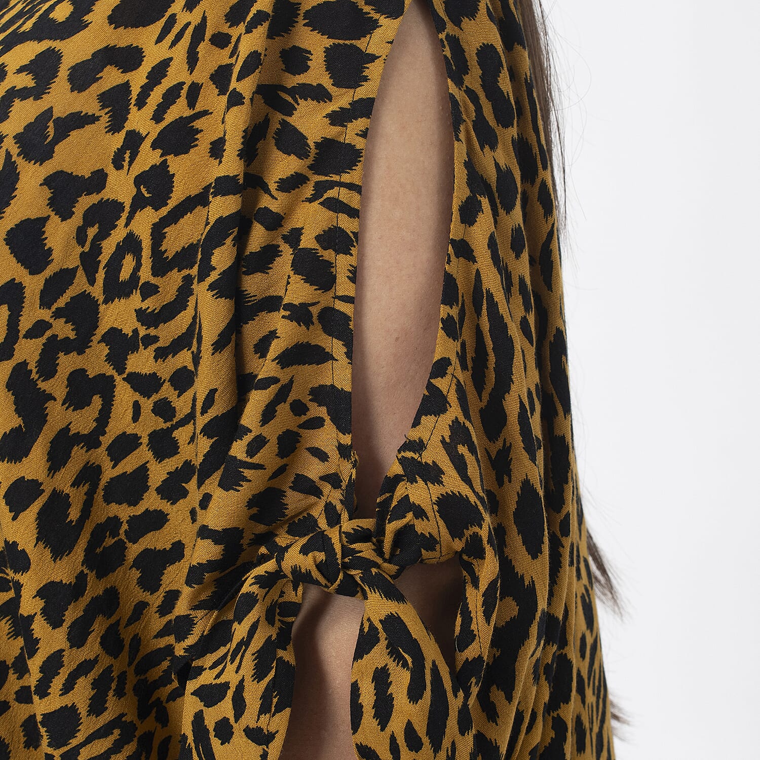 Tamsy Viscose Printed Top (Size 99x1 cm) - Brown & Brown