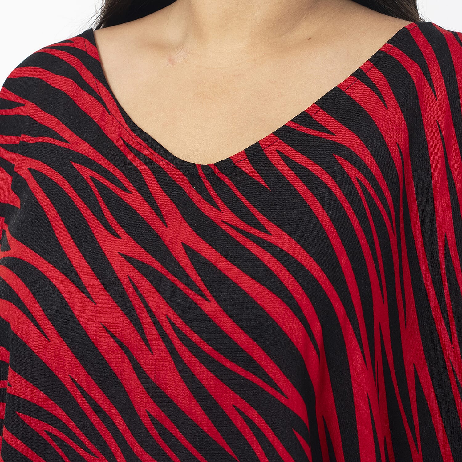 Tamsy Viscose Printed Top (Size 99x1 cm) - Brown & Brown