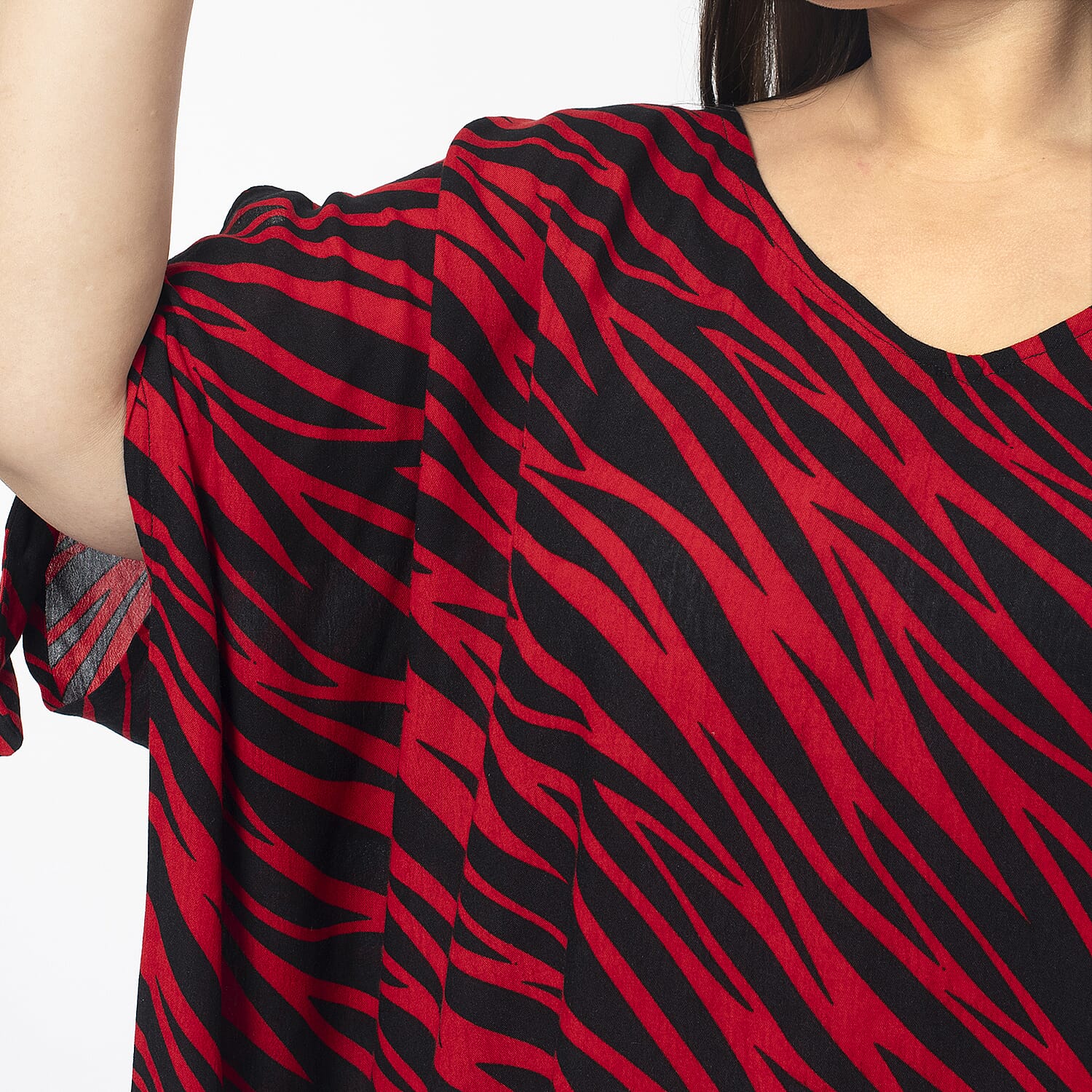 Tamsy Viscose Printed Top (Size 99x1 cm) - Brown & Brown