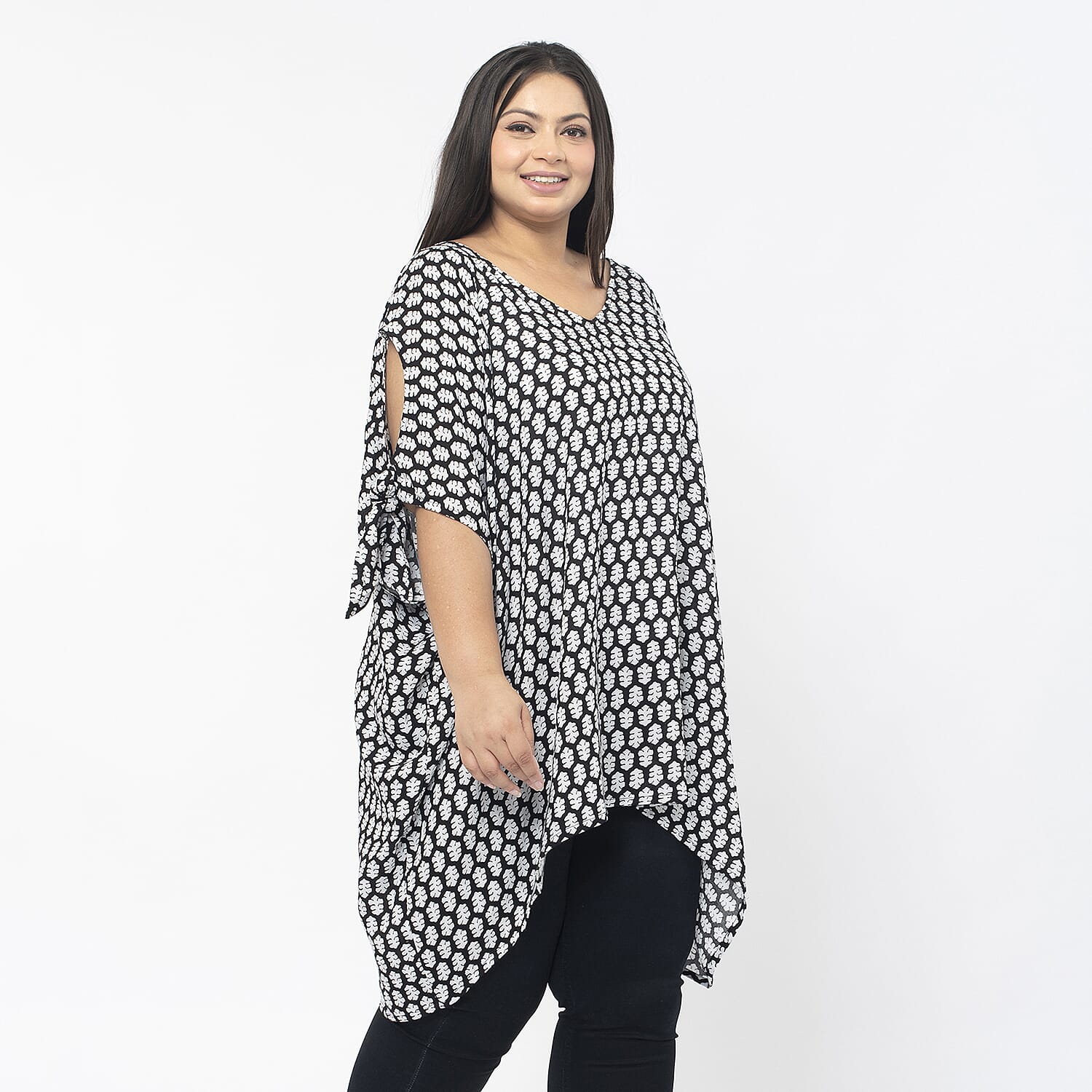 Tamsy Viscose Printed Top (Size 99x1 cm) - Brown & Brown