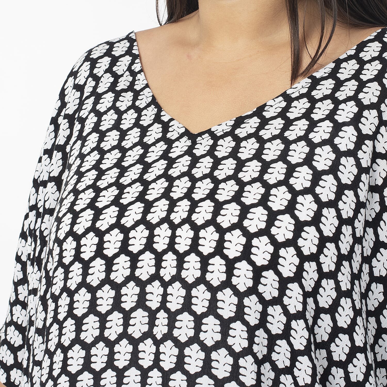 Tamsy Viscose Printed Top (Size 99x1 cm) - Brown & Brown