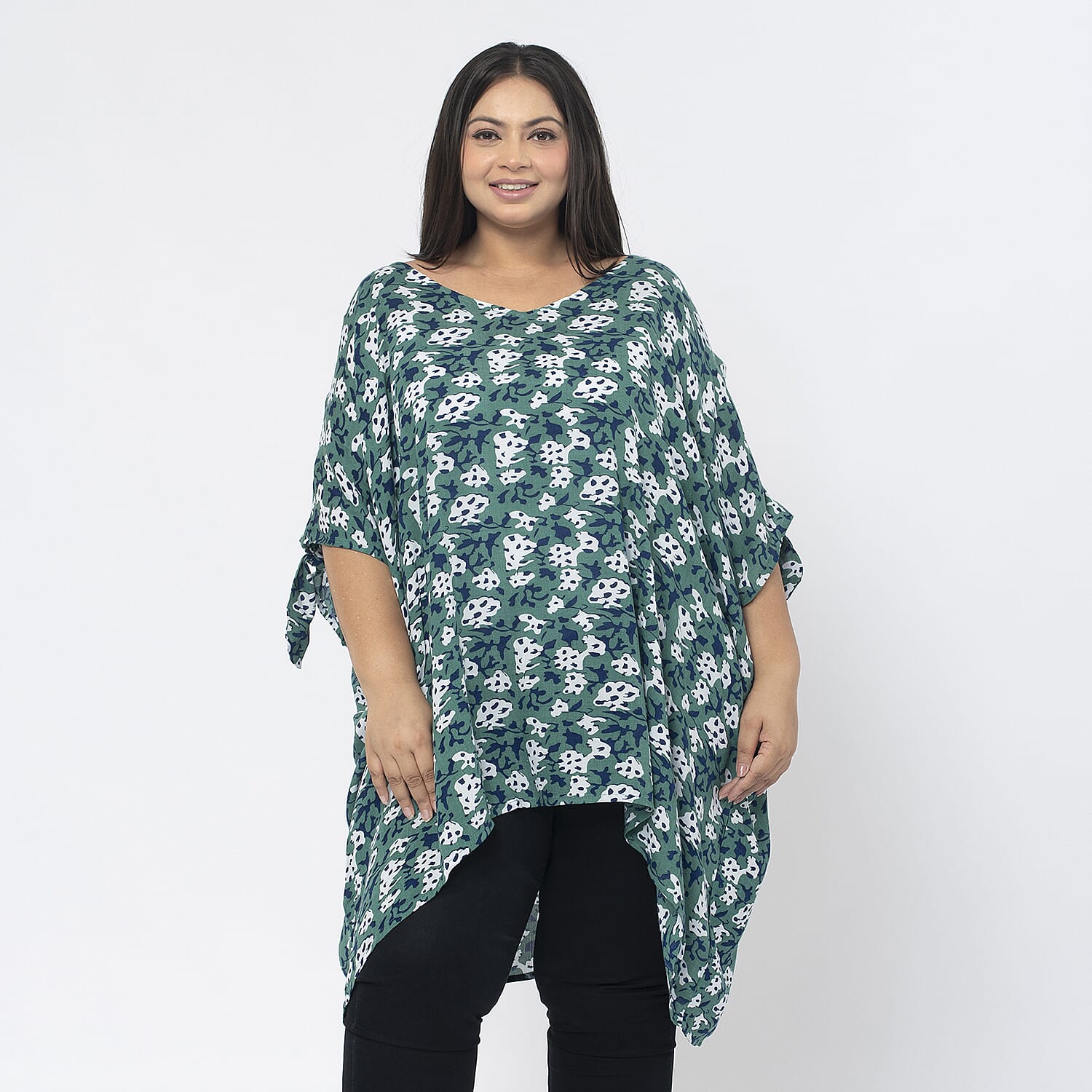 Tamsy Viscose Printed Top (Size 99x1 cm) - Brown & Brown