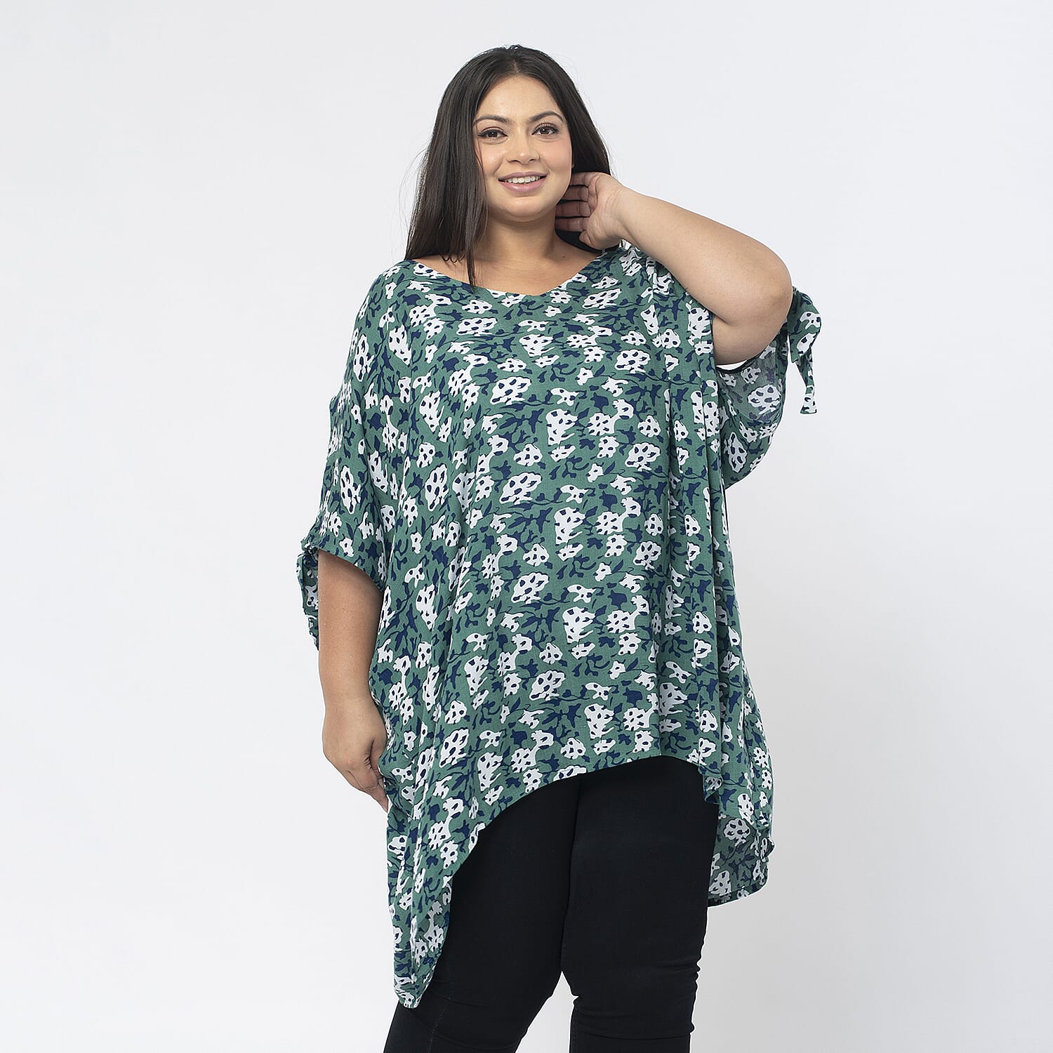 Tamsy Viscose Printed Top (Size 99x1 cm) - Brown & Brown