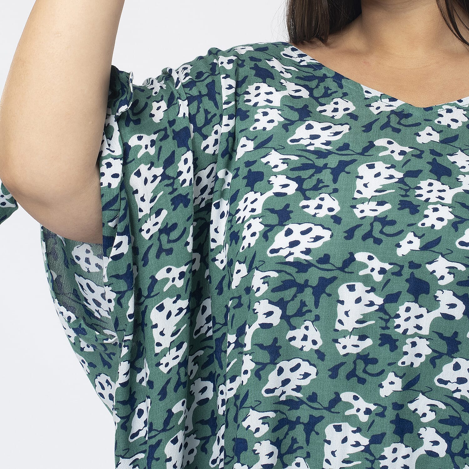 Tamsy Viscose Printed Top (Size 99x1 cm) - Brown & Brown