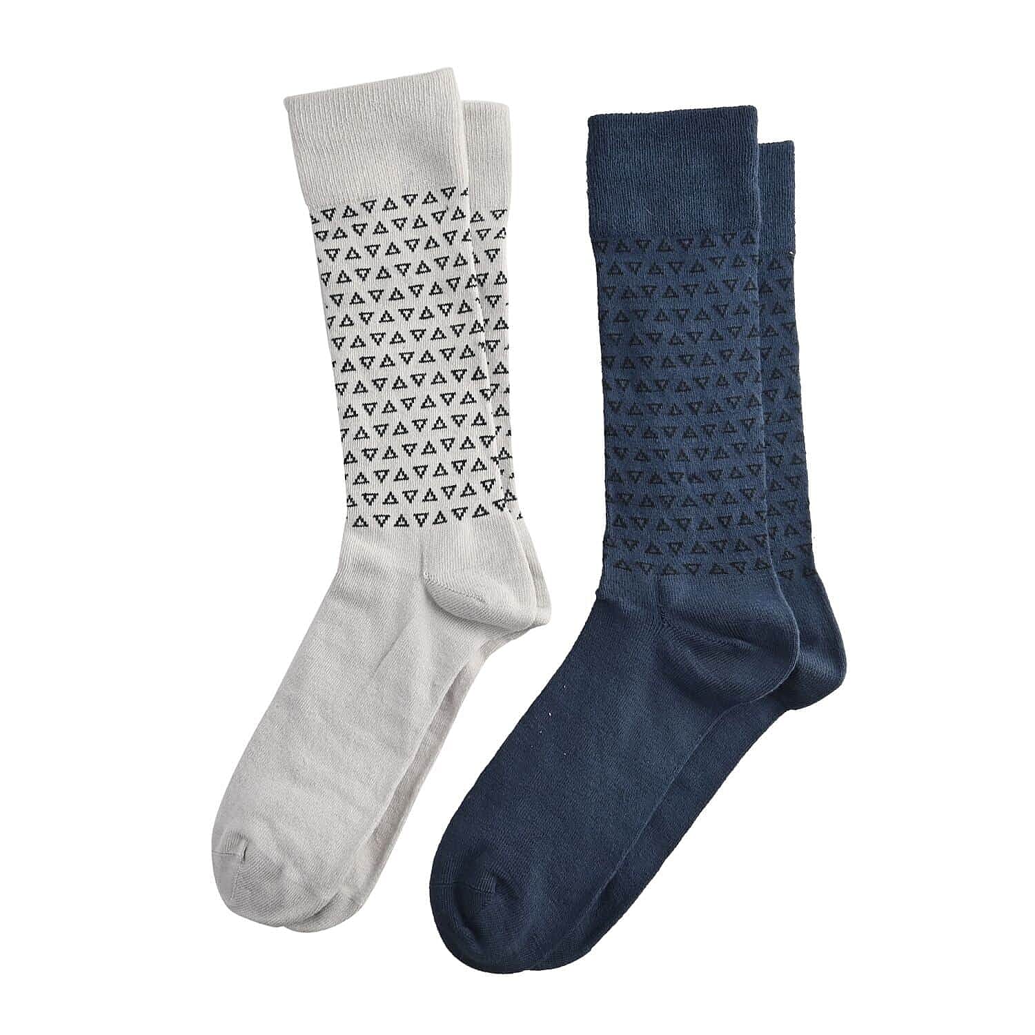 Dr. Scholls Mens 2 Pair Dress Crew Socks (Size 7-12) - Navy & Tan