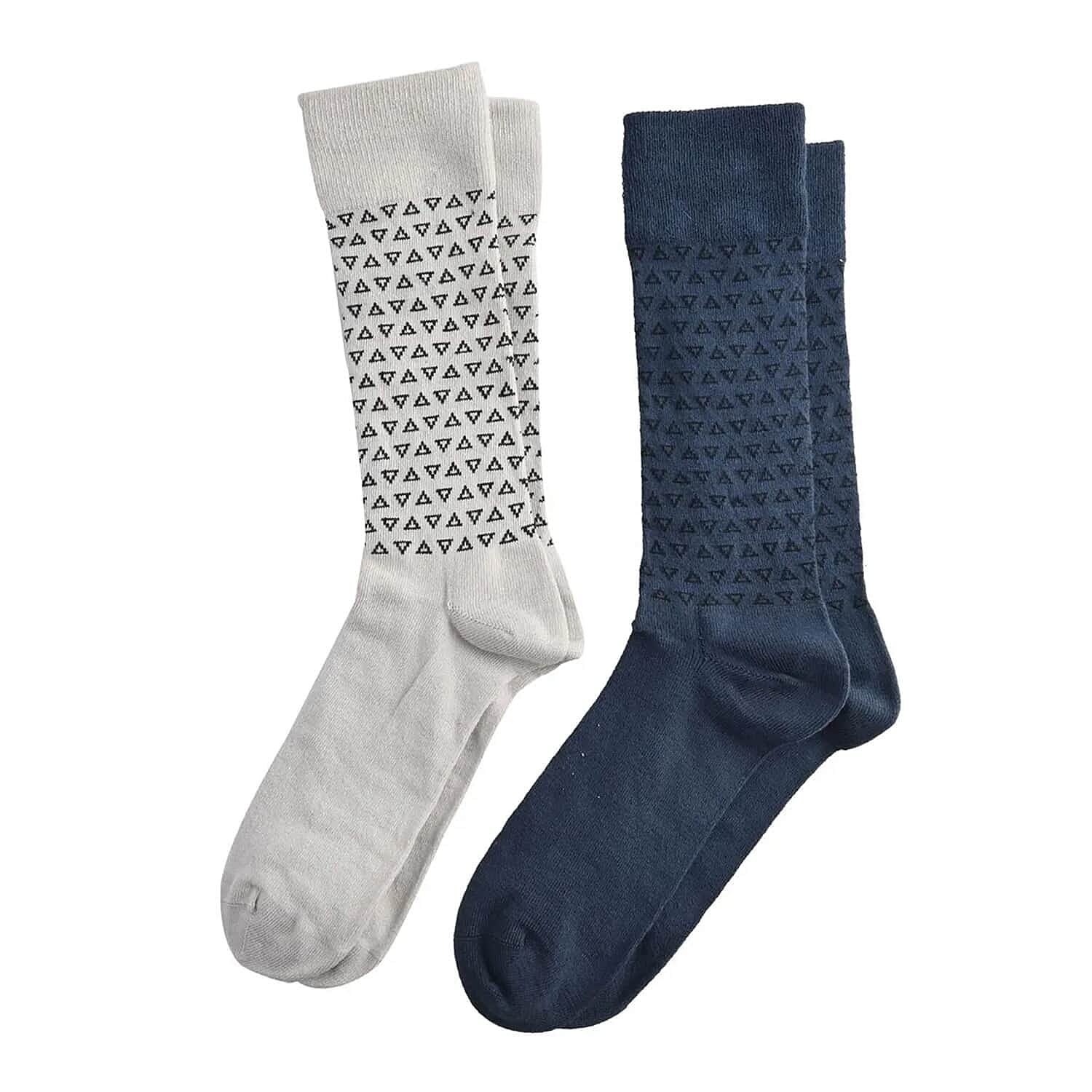 Dr. Scholls Mens 2 Pair Dress Crew Socks (Size 7-12) - Navy & Tan