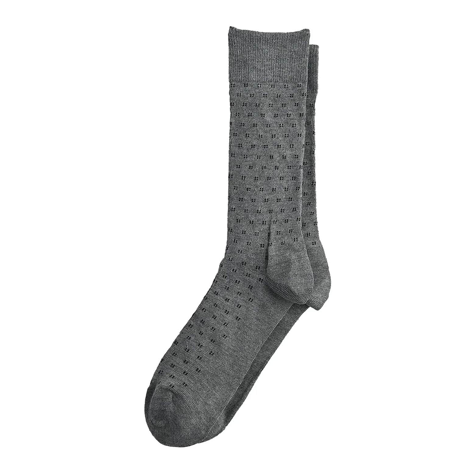 Dr. Scholls Mens 2 Pair Micro Pattern Dress Crew Socks (Size 7-12) - Burgundy & Grey