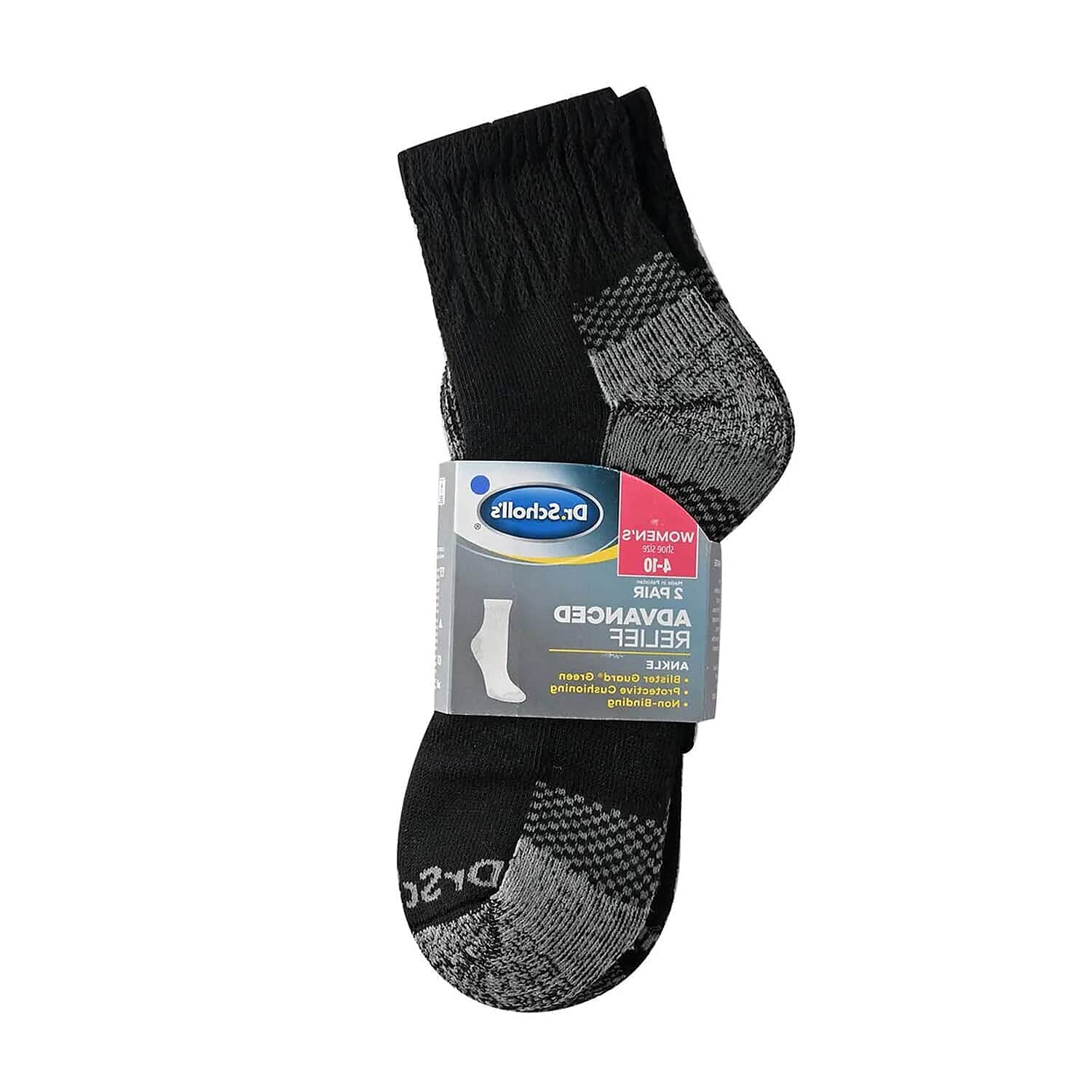 Dr. Scholls Womens Advance Relief Ankle Socks 2x Pair (Size 4-10)