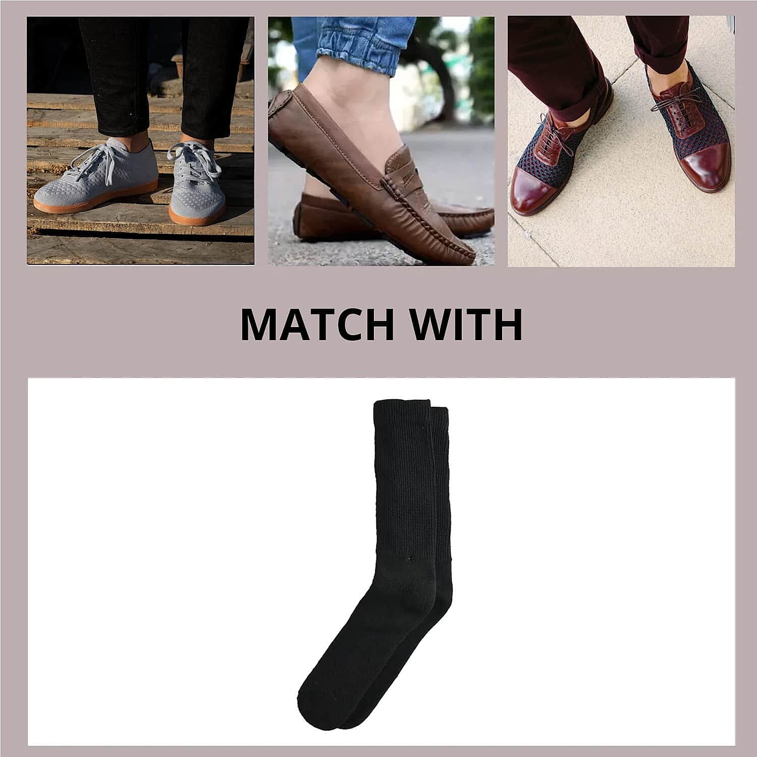 Dr. Scholls Diabetes and Circulatory Crew Socks - Black (Sizes 8-12)