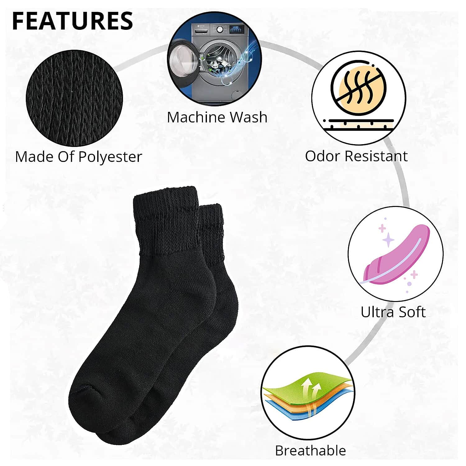 Dr Scholls Circulatory Socks - 2 Pairs - Black