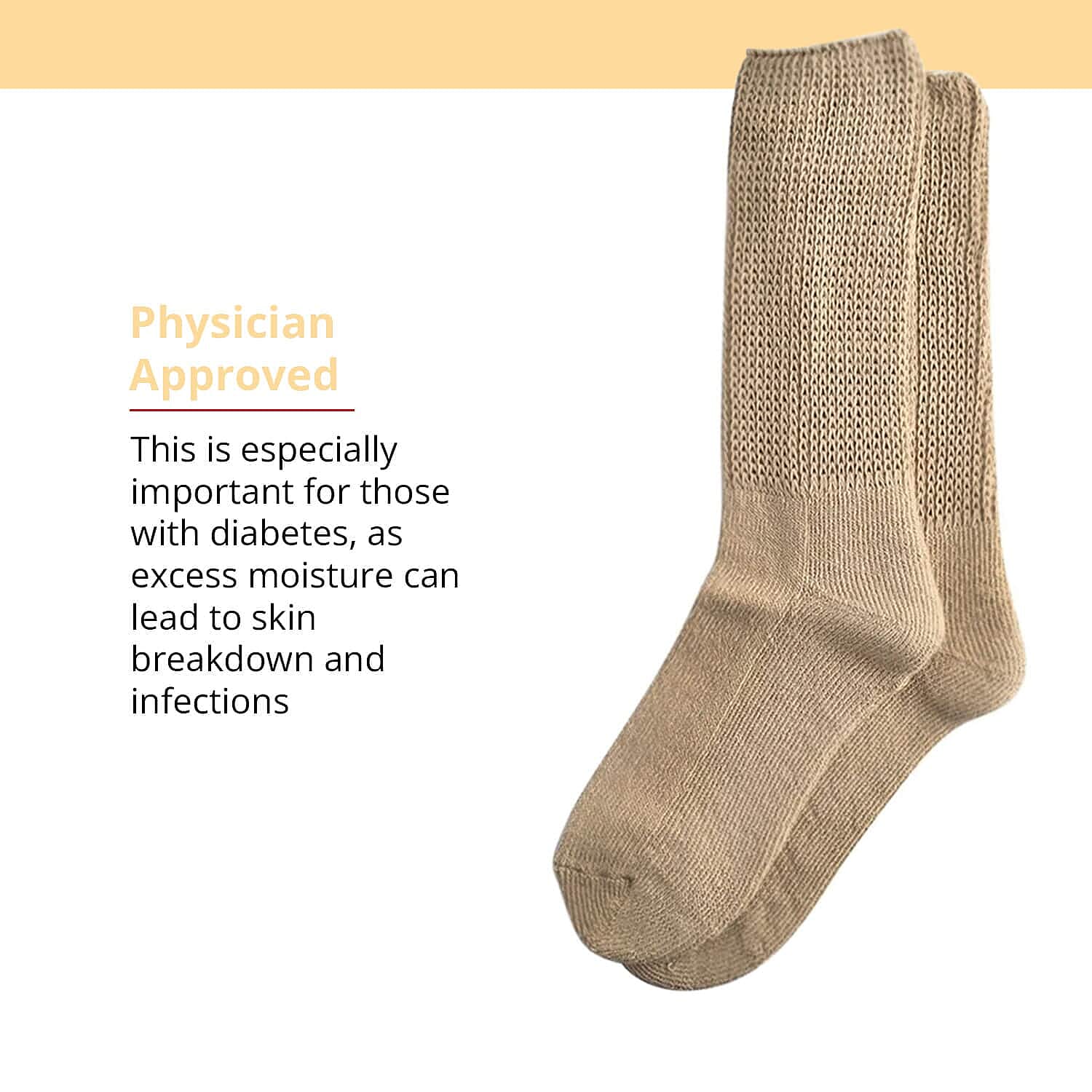 Dr. Scholls Diabetes and Circulatory Crew Socks - Sand (Sizes 4-10, )