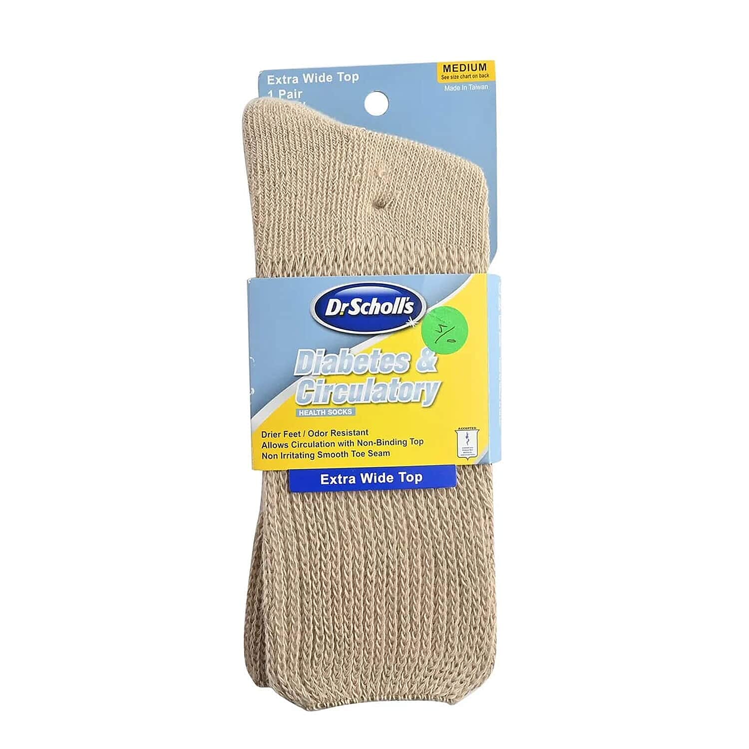 Dr. Scholls Diabetes and Circulatory Crew Socks - Sand (Sizes 4-10, )