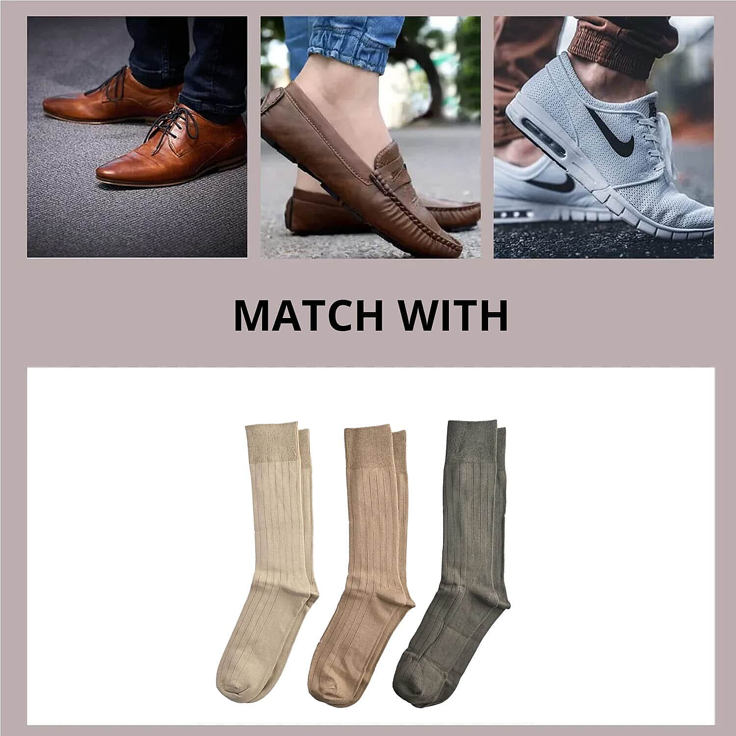 LUXURY GIFT IDEA- The Savile Row Company Set of 3 Bamboo Blend Socks (Size 7-12)